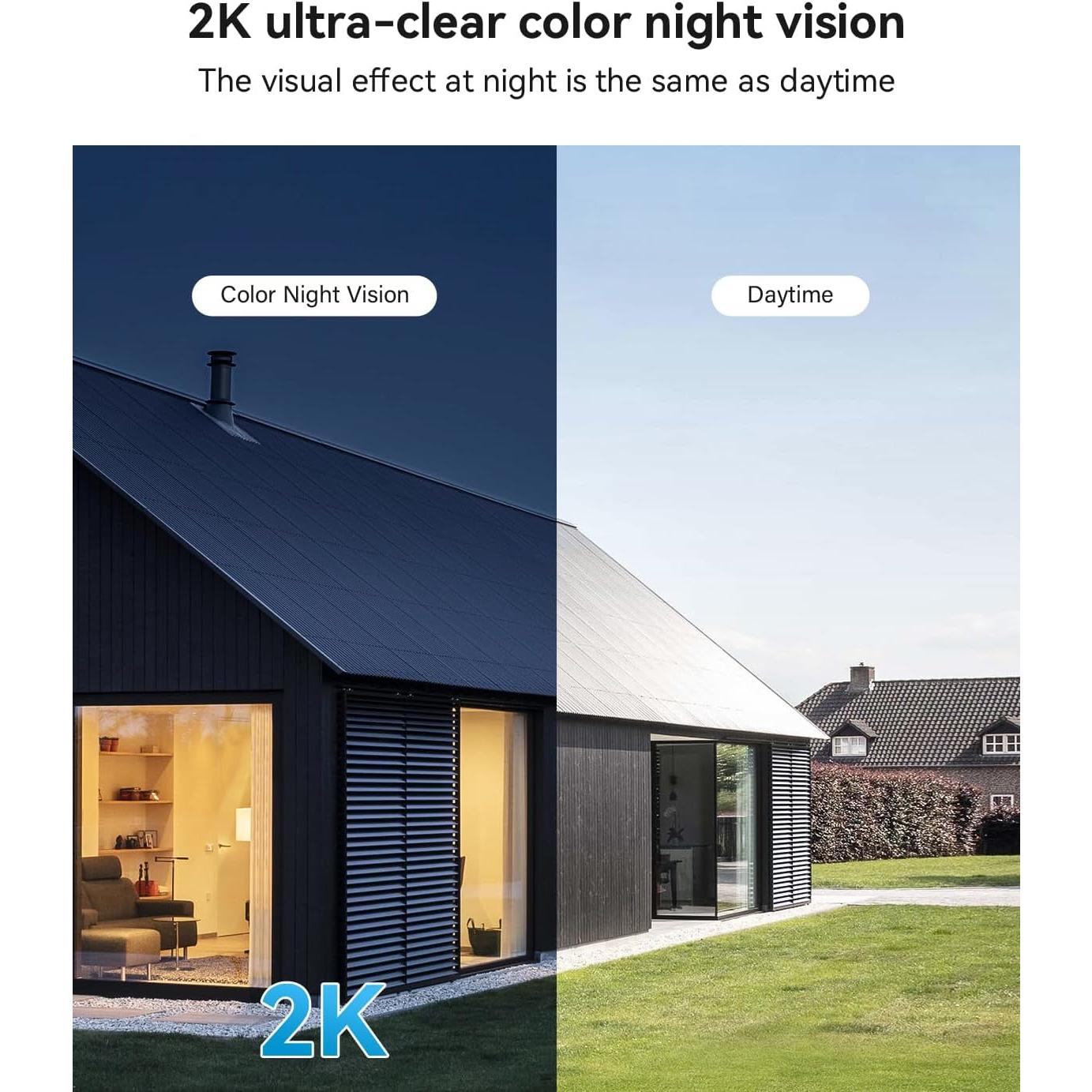 Jennov 4G LTE Cellular Wireless Solar Security Cameras Outdoor, 2K No WiFi Camera Home Security with Color Night Vision/PIR Human Body Sensing/AI Human Detection for jobsite barns Farms Garage& RV