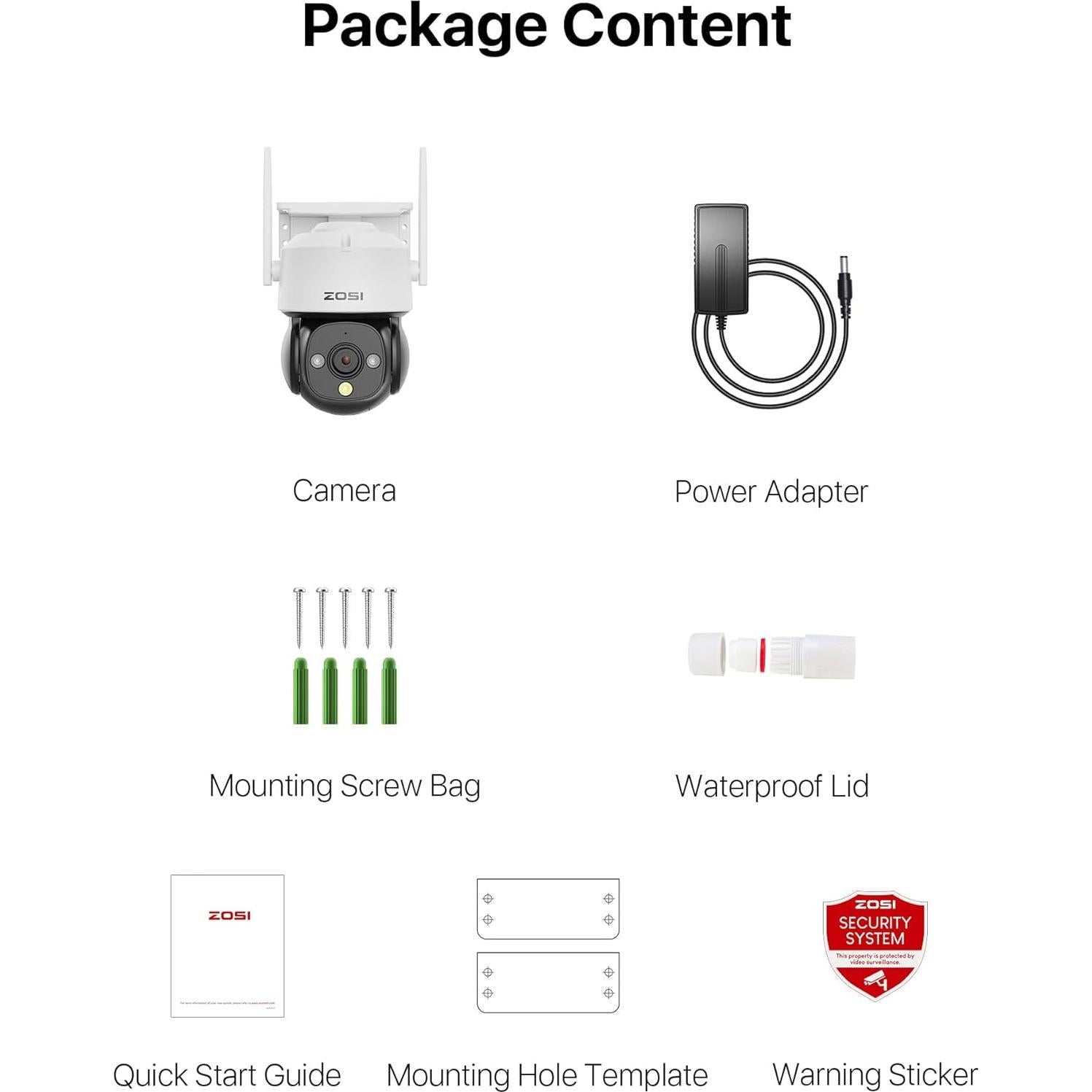 Cámara de Seguridad ZOSI C290 2MP WiFi IP 1080p con IA