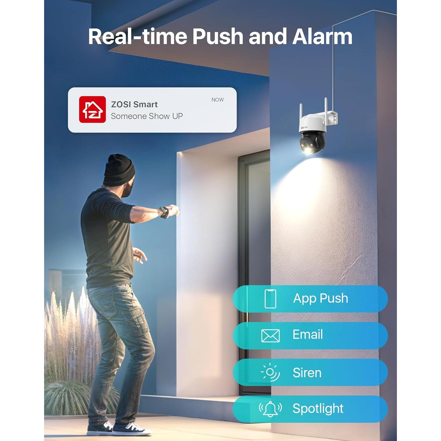 Cámara de Seguridad ZOSI C290 2MP WiFi IP 1080p con IA