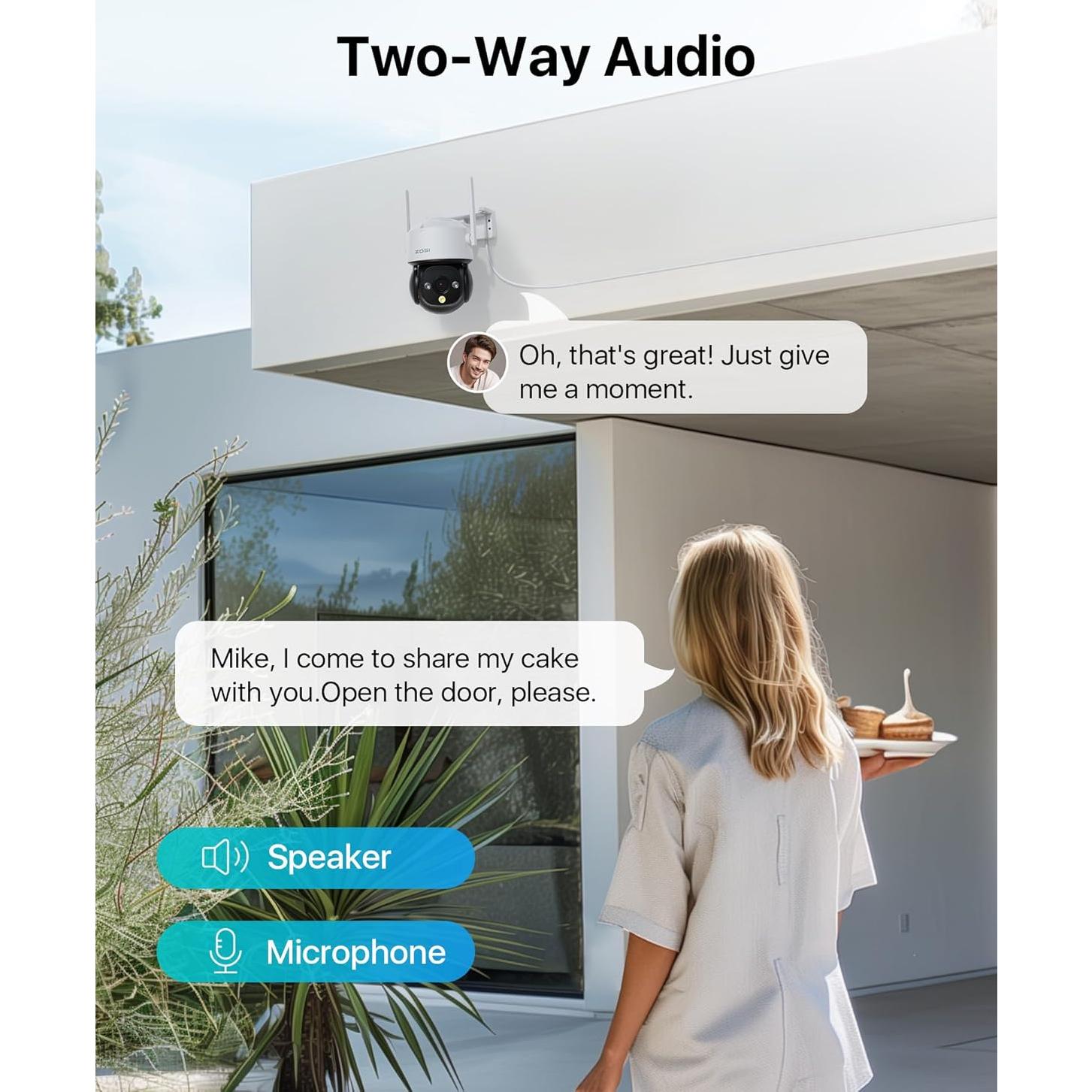 Cámara de Seguridad ZOSI C290 2MP WiFi IP 1080p con IA