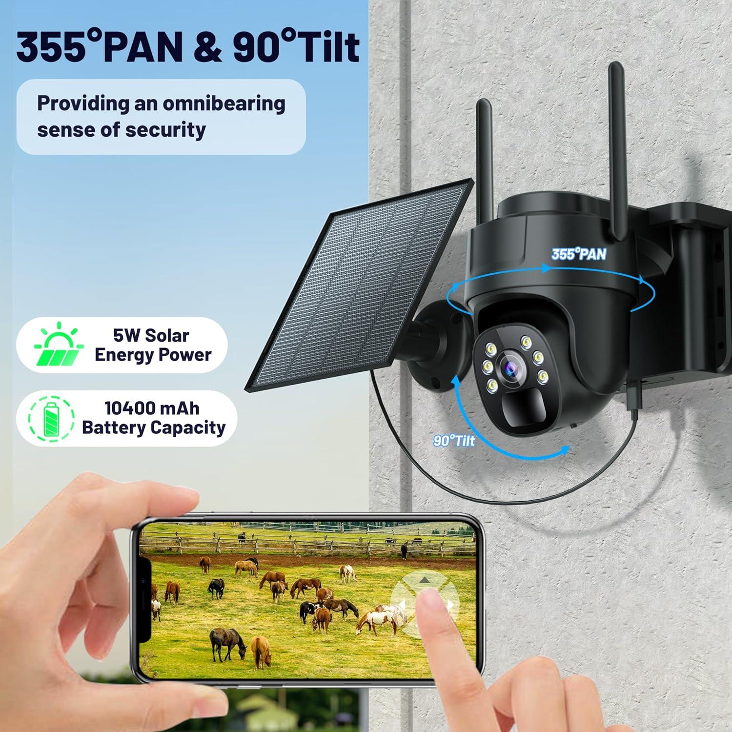 Cámara de Seguridad 4G LTE KKB Solar 2K Inalámbrica