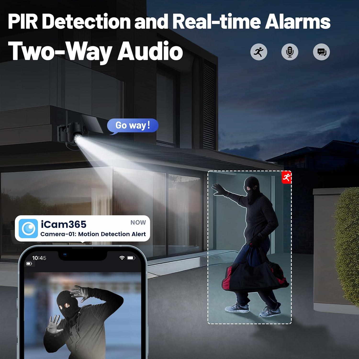 Cámara de Seguridad 4G LTE KKB Solar 2K Inalámbrica