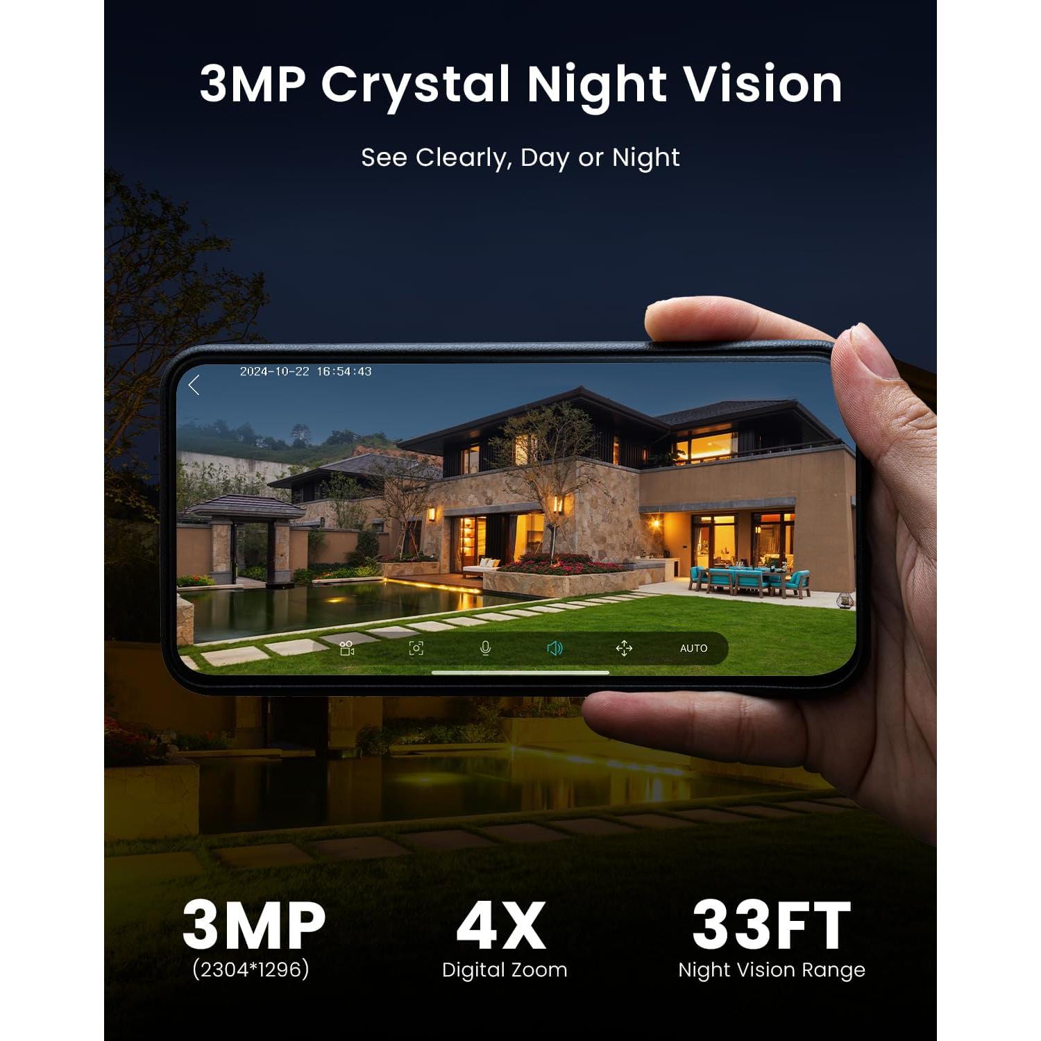 Cámara de Seguridad Inalámbrica ieGeek S3 2K IP65