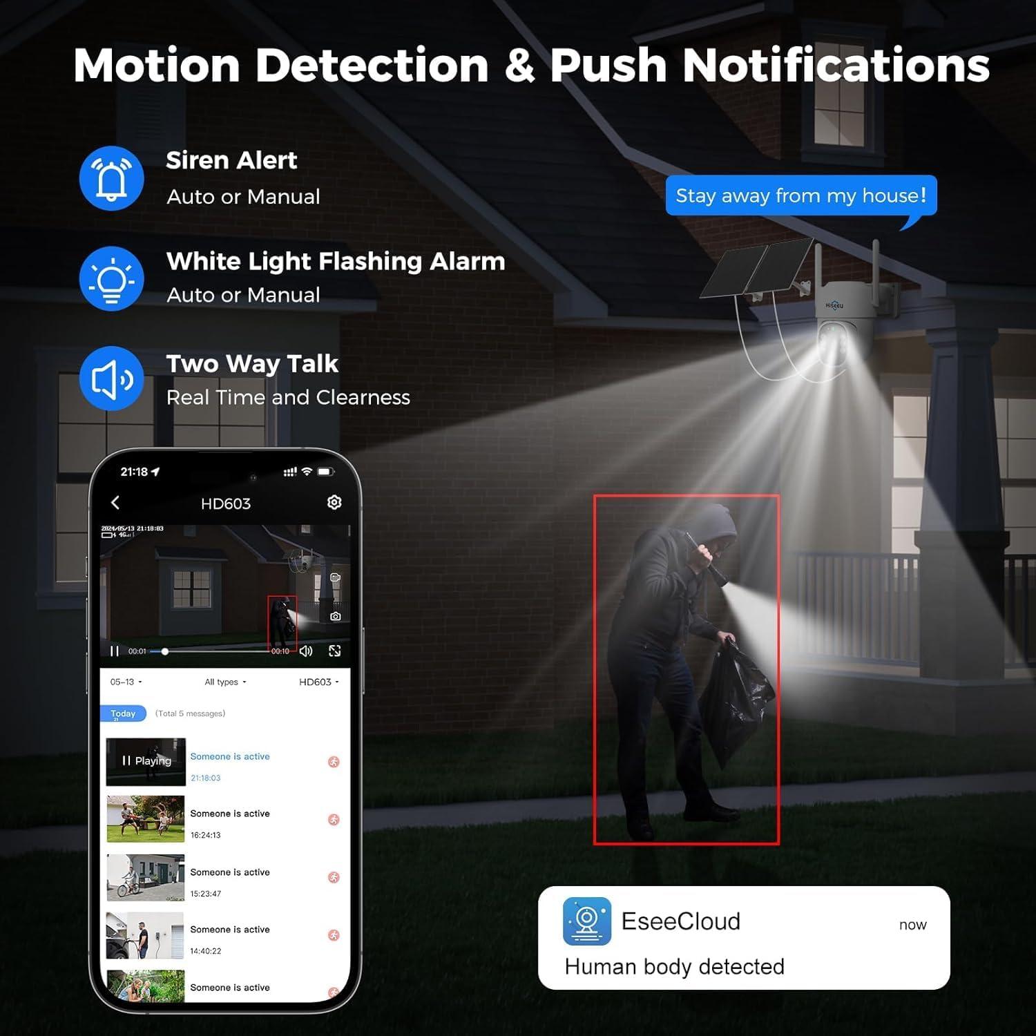 Cámara de Seguridad 4G Hiseeu Solar Exterior 2K HD