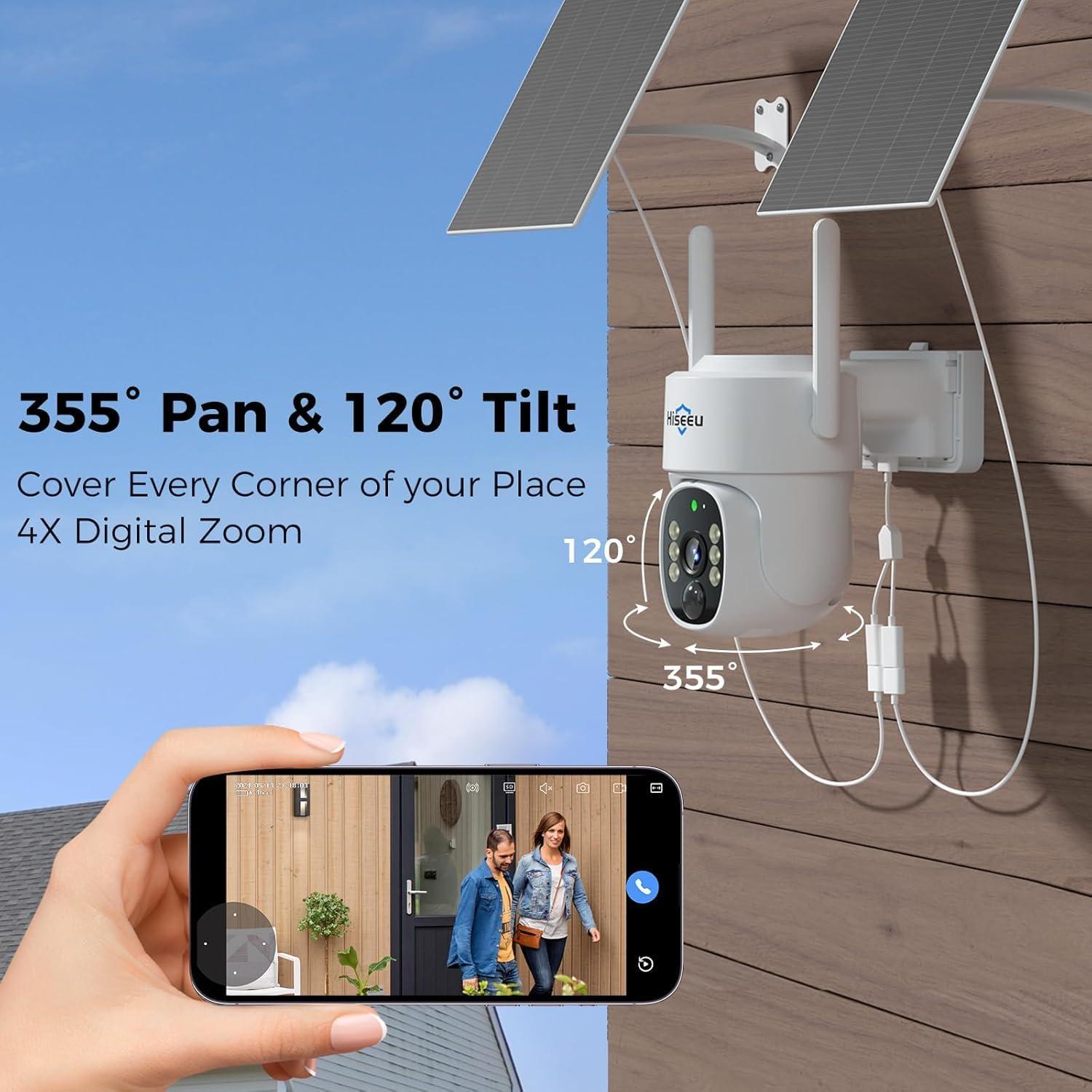 Cámara de Seguridad 4G Hiseeu Solar Exterior 2K HD