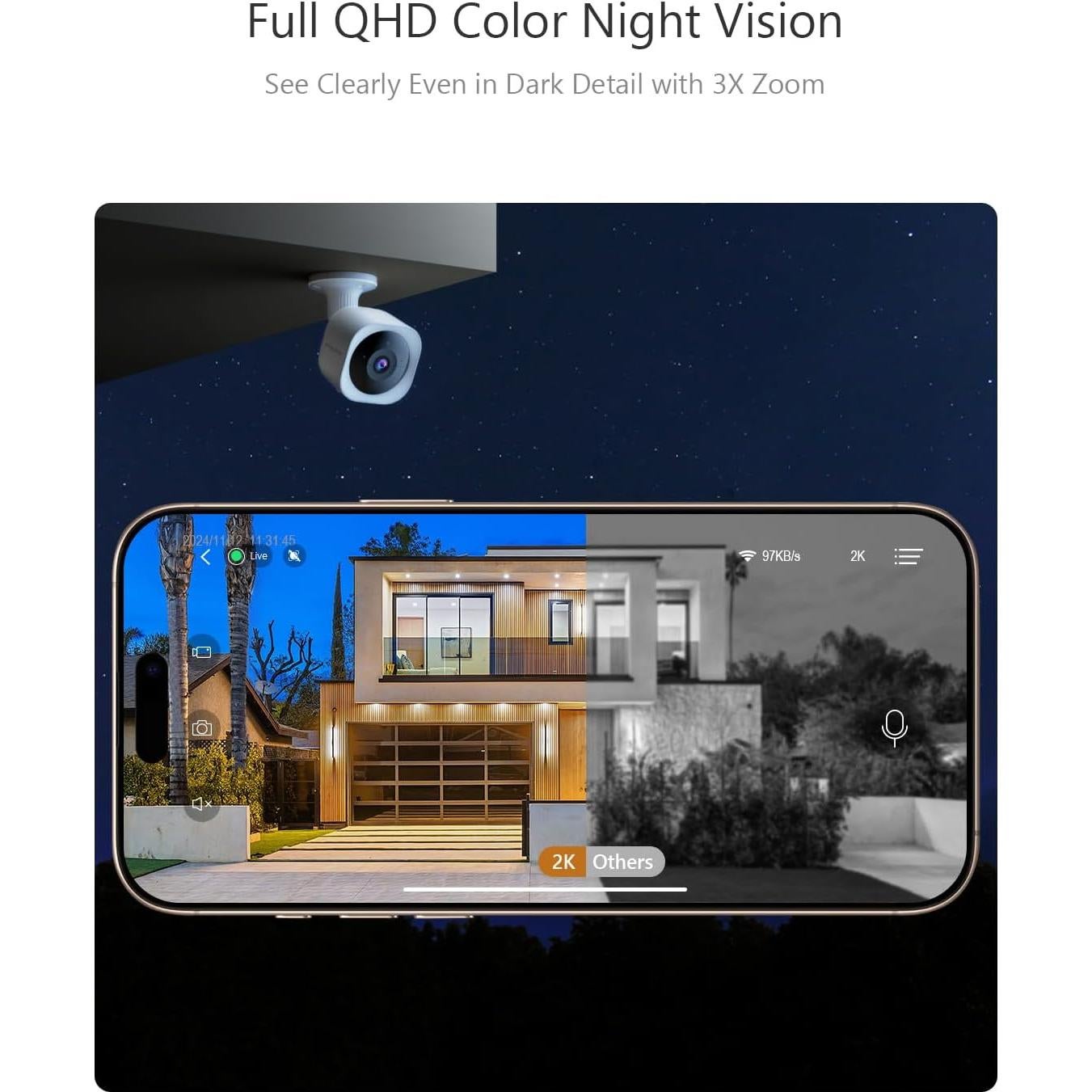 Cámara de Seguridad Inalámbrica Viigytek 2K WiFi Exterior