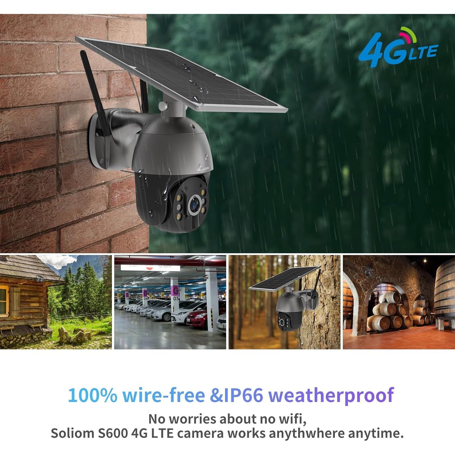 Cámara de Seguridad Solar SOLIOM S600 4G LTE 1080p Exterior