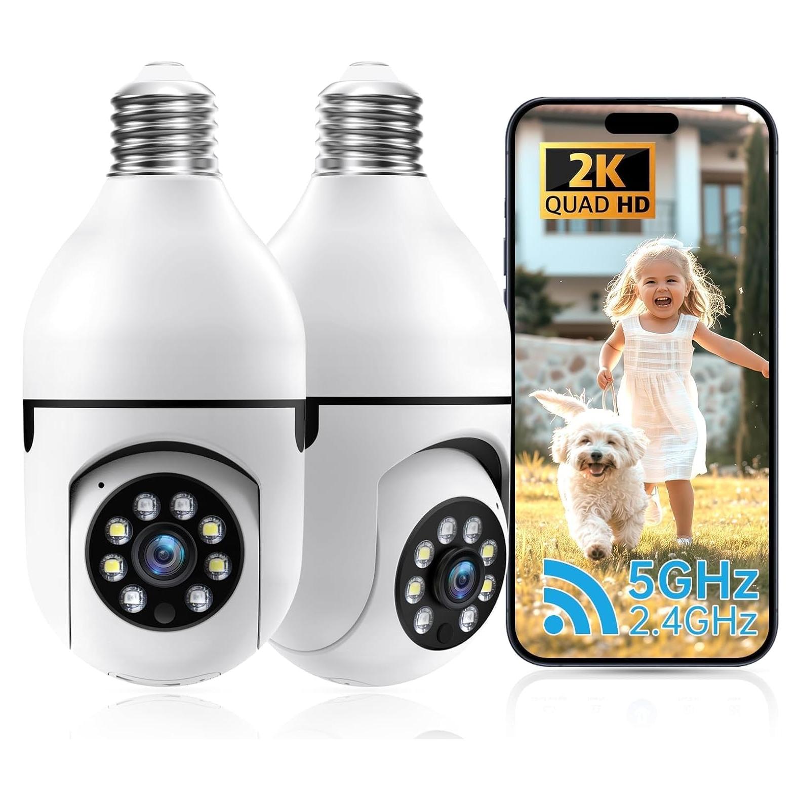 Cámara de Seguridad Inalámbrica ILWUT 2K con Bombilla - Paquete de 2