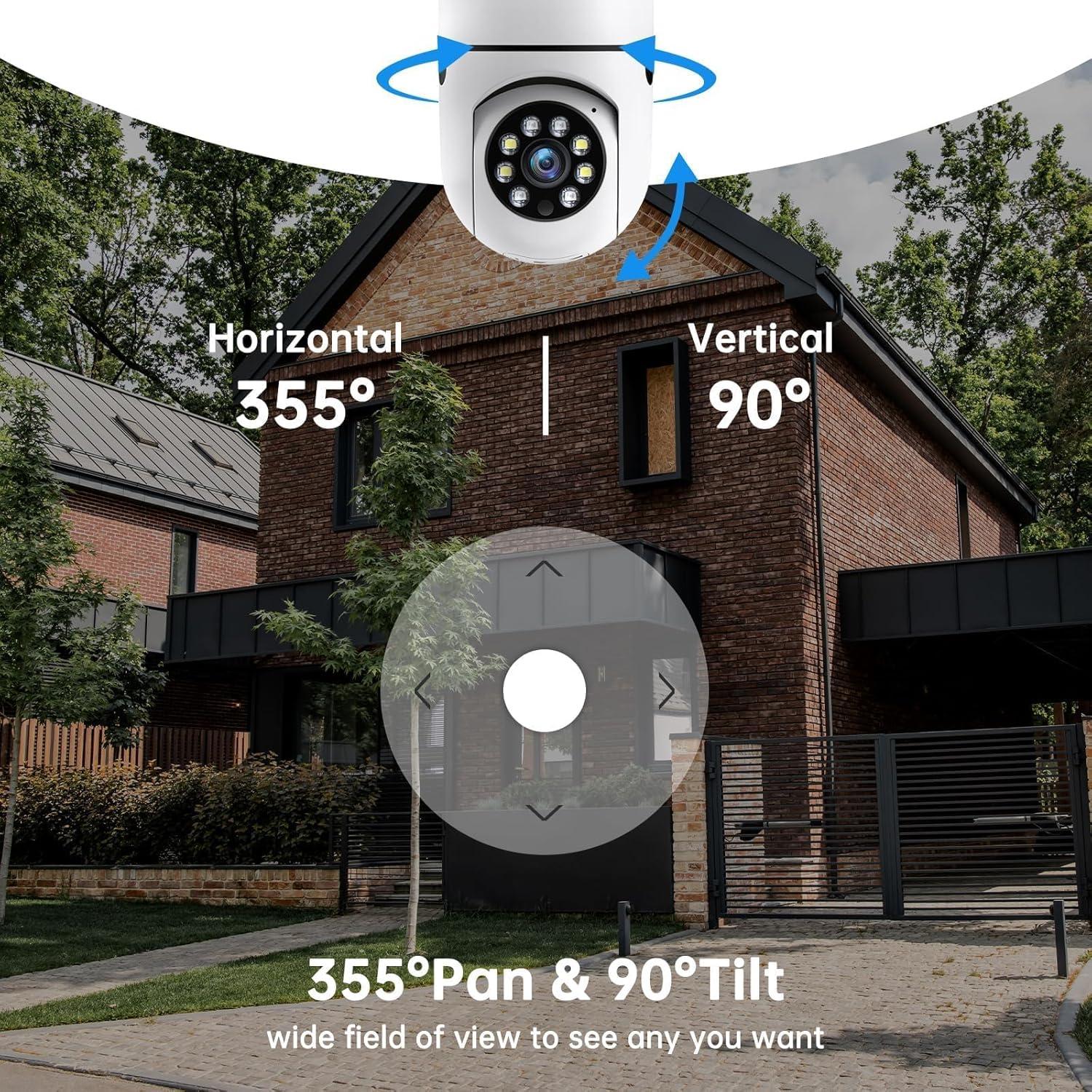 Cámara de Seguridad Inalámbrica ILWUT 2K con Bombilla - Paquete de 2