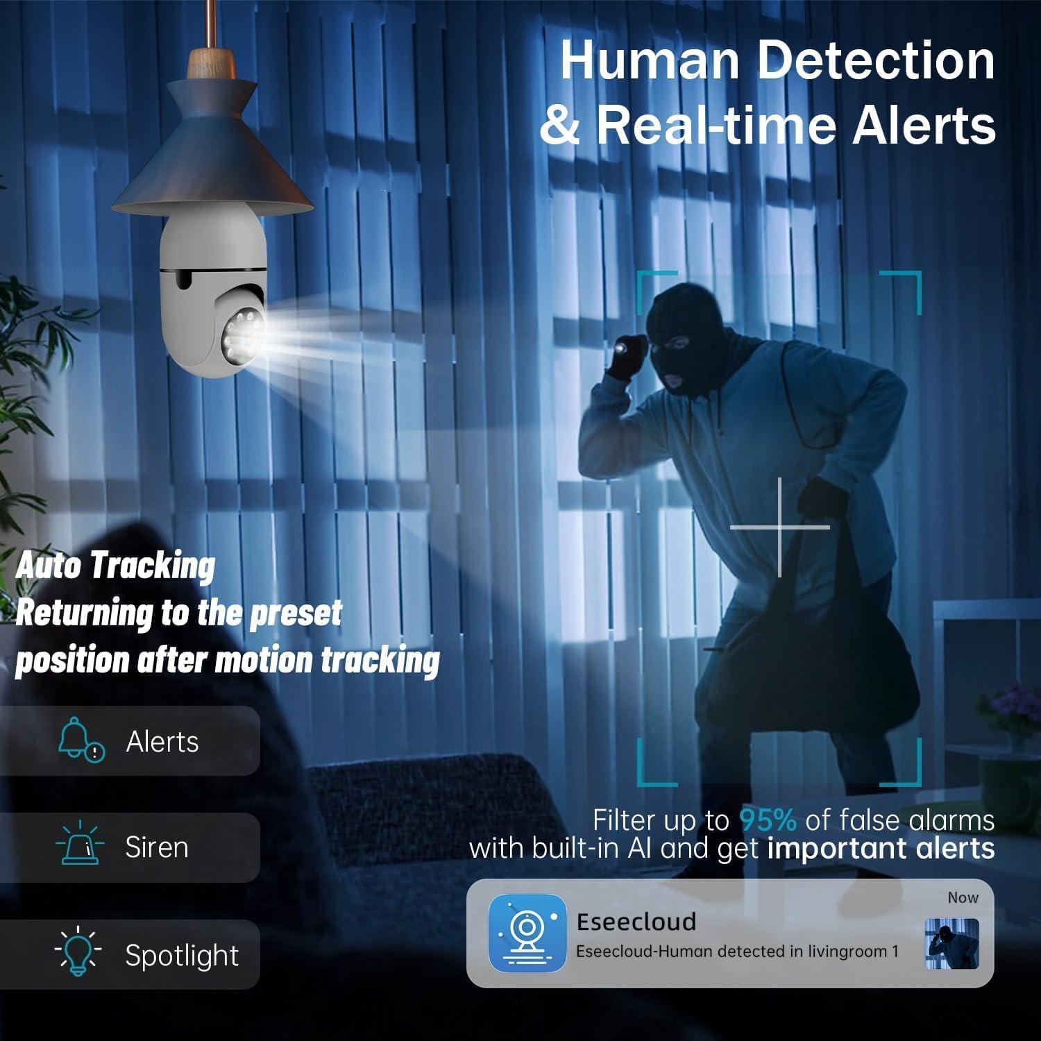 Cámara de Seguridad Inalámbrica ILWUT 2K con Bombilla - Paquete de 2