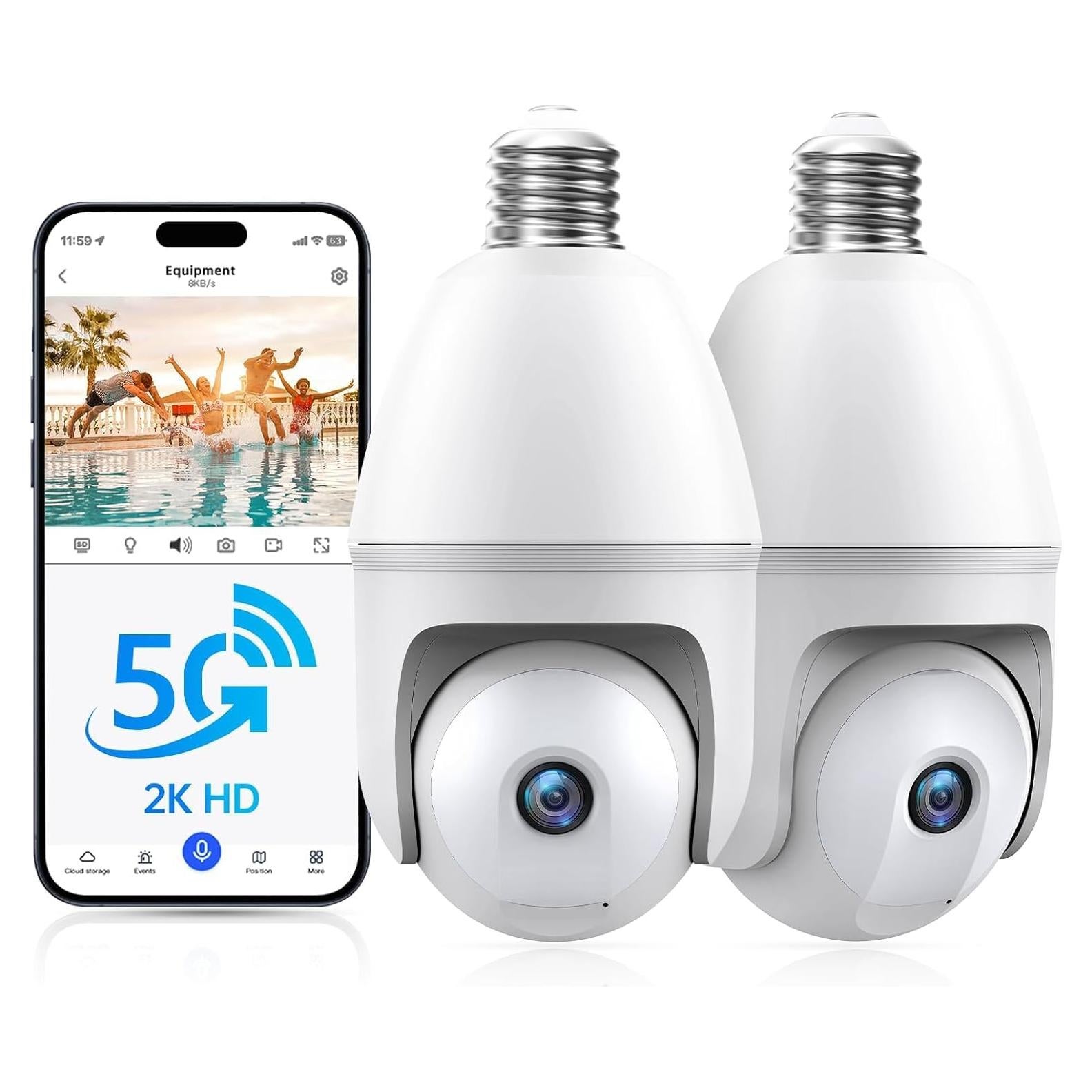 Cámara de Seguridad Bombilla Noahcam 2K Inalámbrica 360°