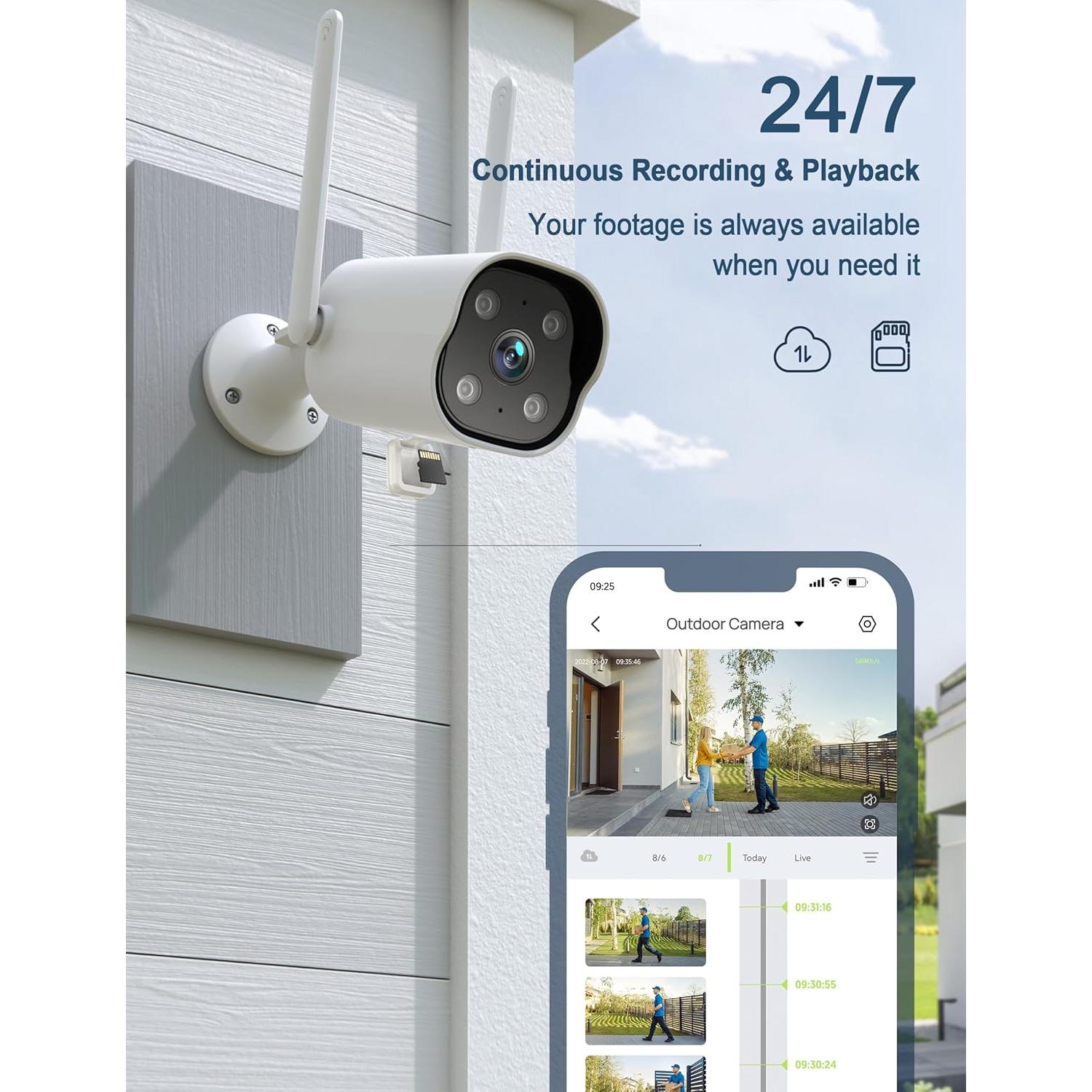 Cámara de Seguridad GNCC GT1PRO 2K Impermeable WiFi