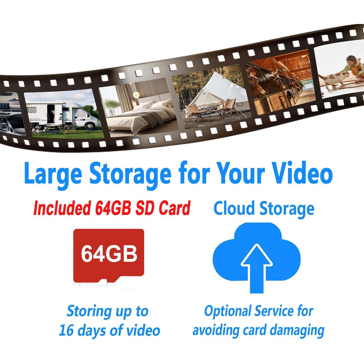 Cámara de Seguridad WKX W-A2 2K con SD 64GB y Batería 100d