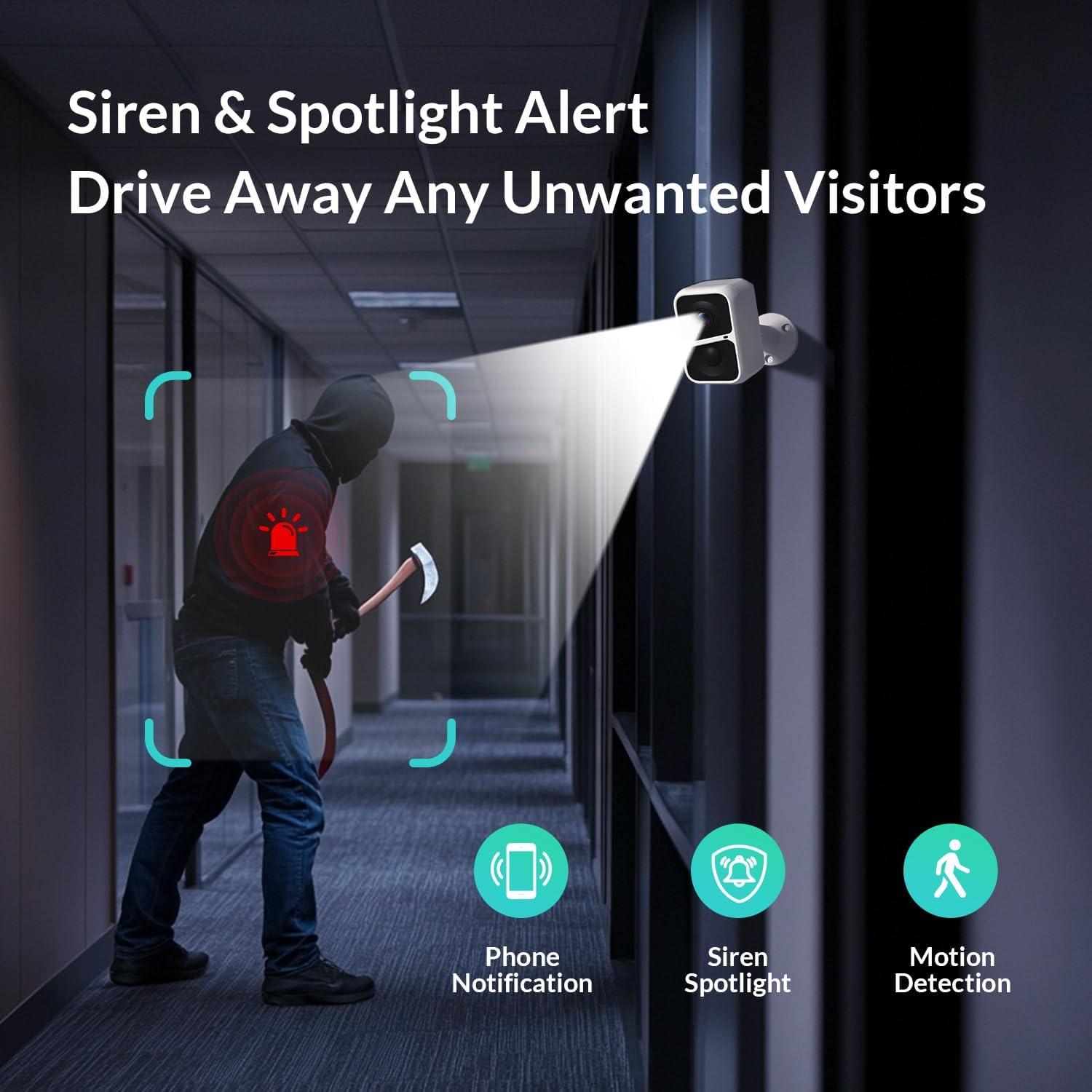 Cámara de Seguridad Inalámbrica VKfoy 2K con AI y IP65