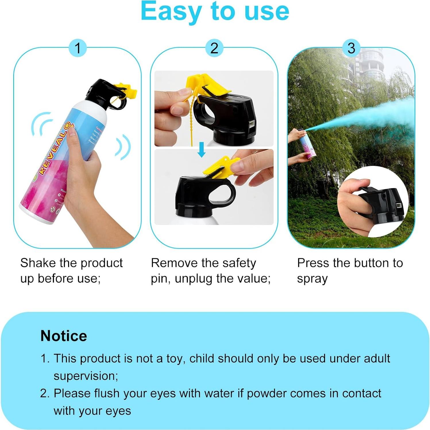 Extintor de Revelación de Género Merear 4 Paquetes Azul