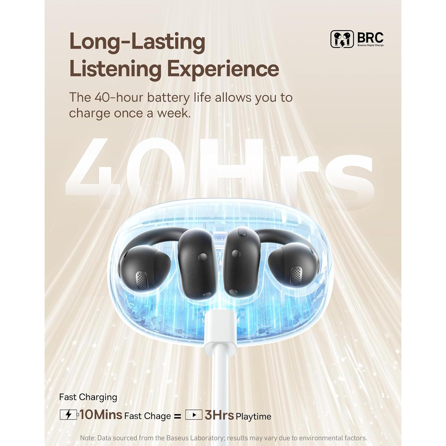 Auriculares Inalámbricos Baseus Bowie MC1 Clip-On Negro