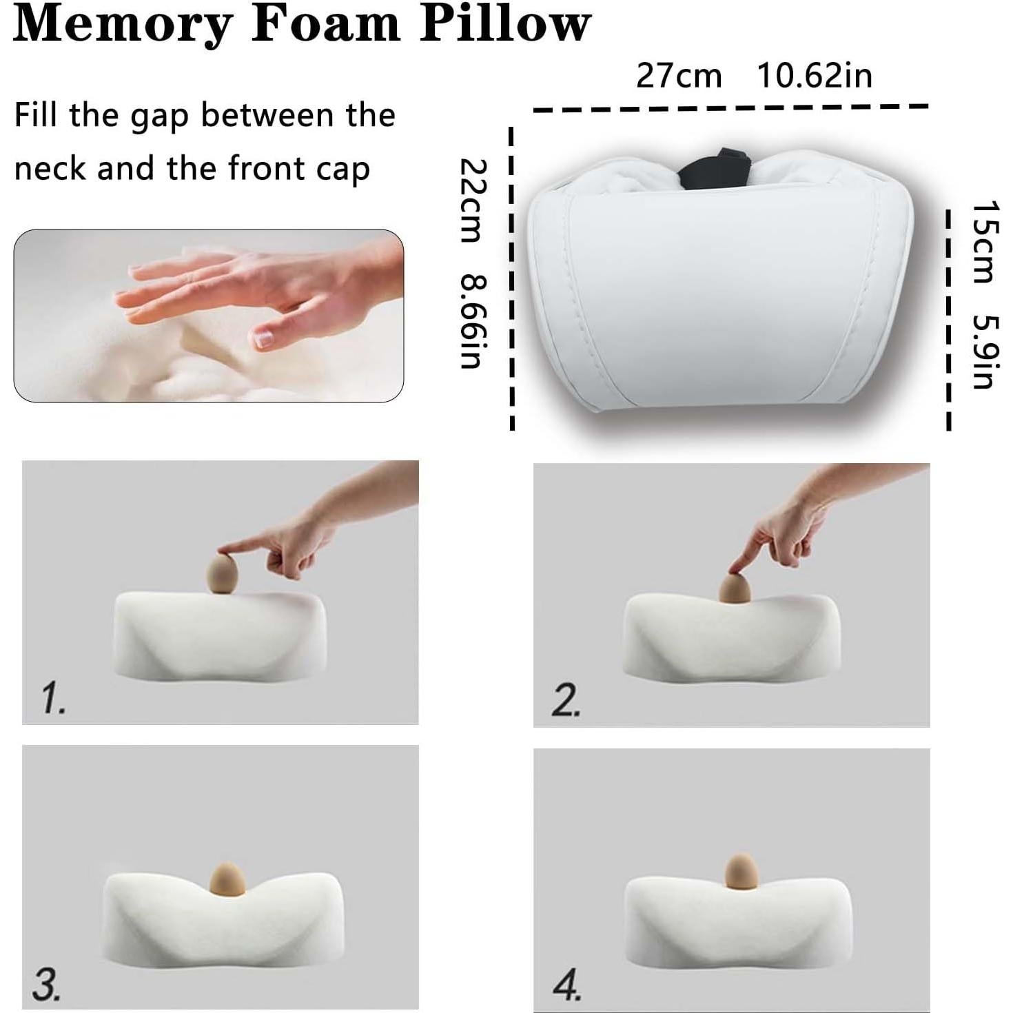 Almohada de Cuello TOPABYTE para Coche 2 Piezas Blanca