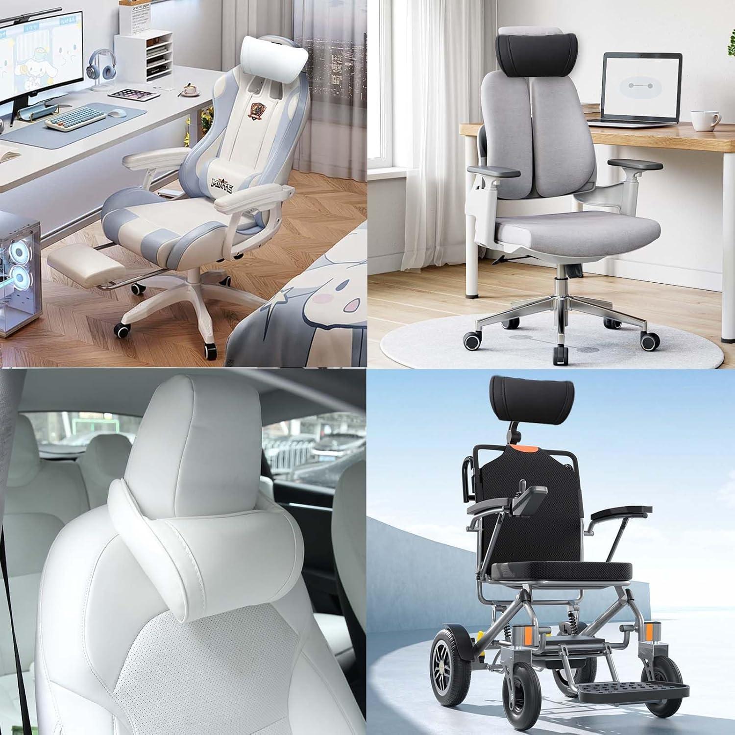 Almohada de Cuello TOPABYTE para Coche 2 Piezas Blanca