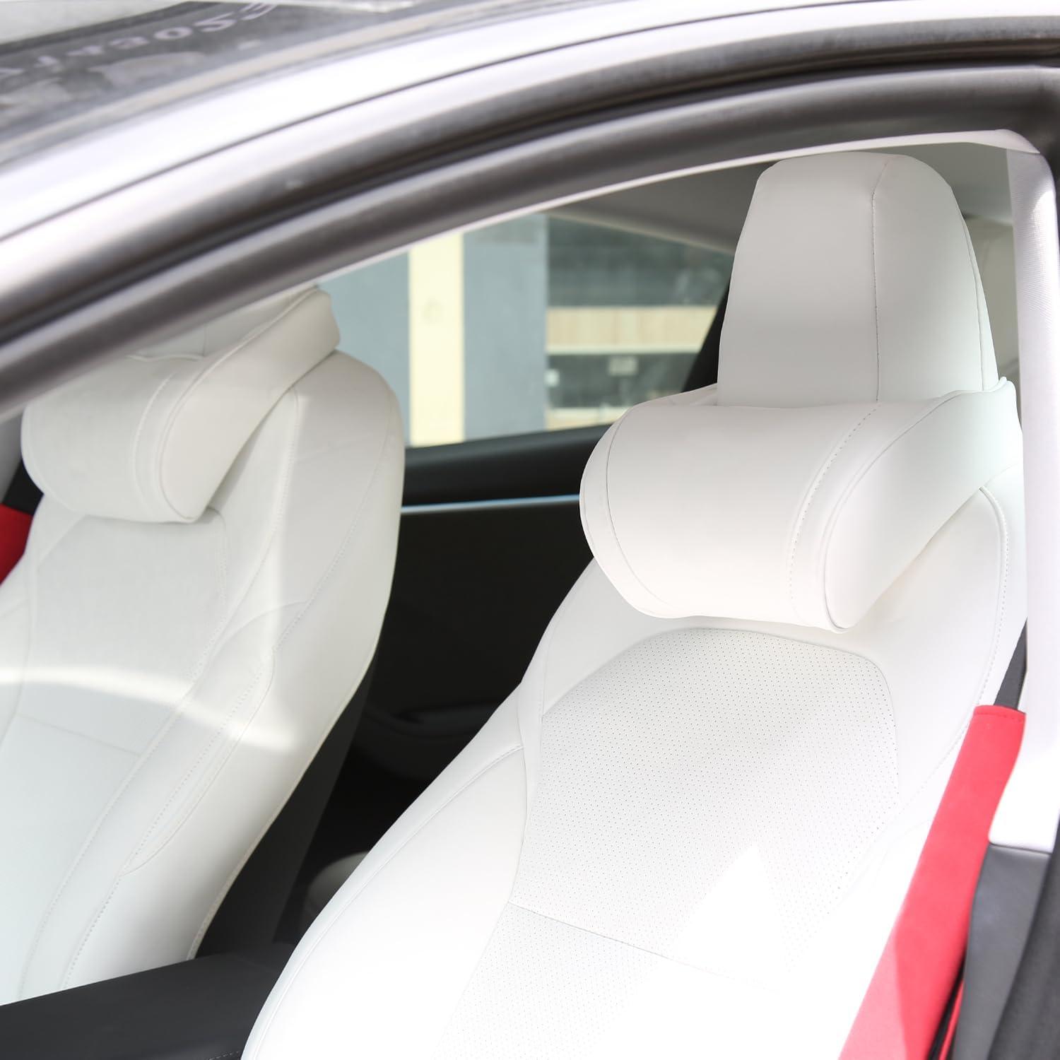 Almohada de Cuello TOPABYTE para Coche 2 Piezas Blanca