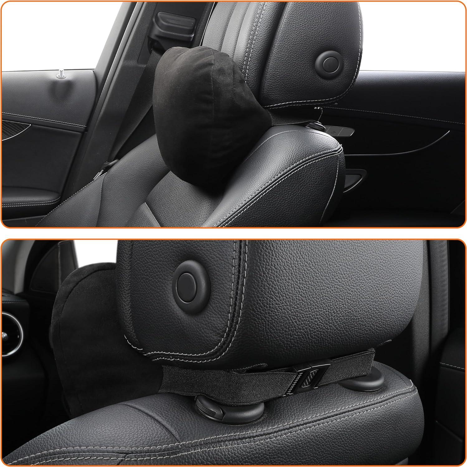 Almohada de Cuello POKSRI para Automóvil 30x19 cm Negra