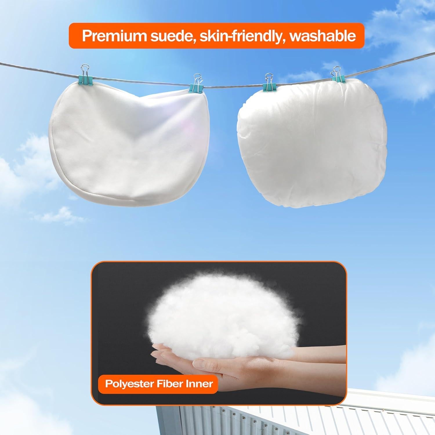 Almohada de Cuello POKSRI para Automóvil 30x19 cm Negra