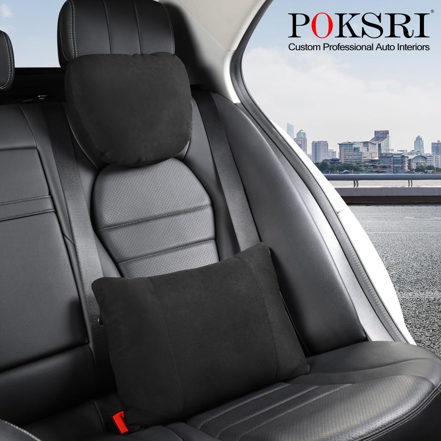 Almohada de Cuello POKSRI para Automóvil 30x19 cm Negra