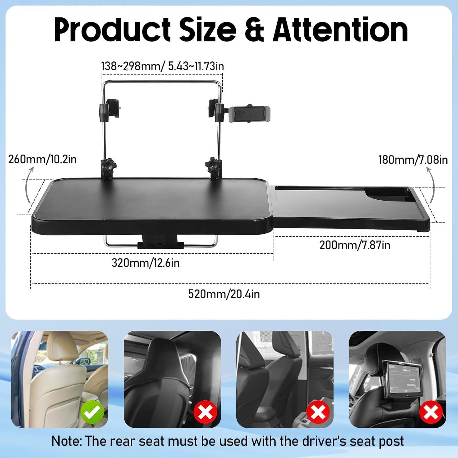 Bandeja de Volante Datanly 2 en 1 para Coche y SUV