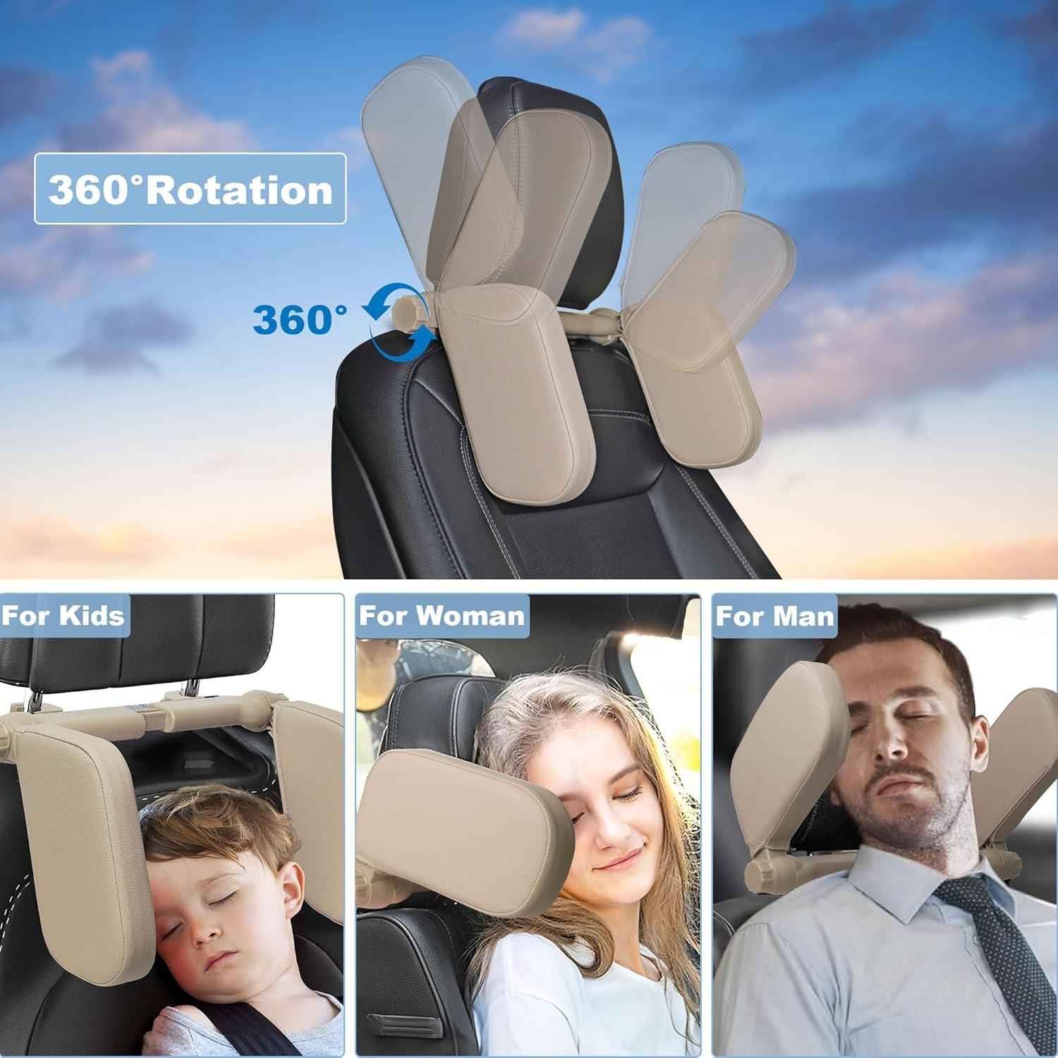 Almohada de Reposacabezas Coche C COMCROSFLY Beige Ajustable