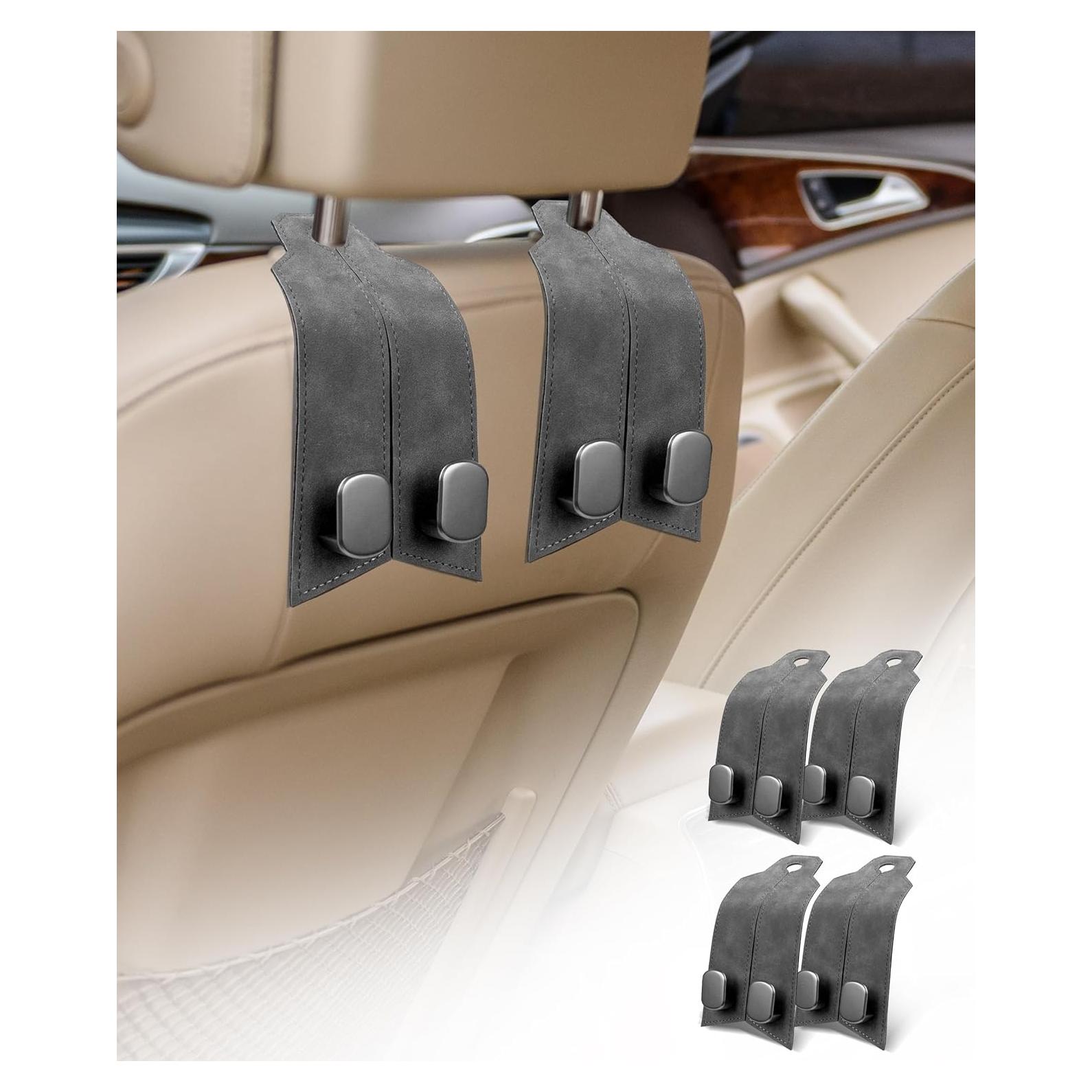 Ganchos para Reposacabezas MOBIKEY 4 Piezas Metal Gris