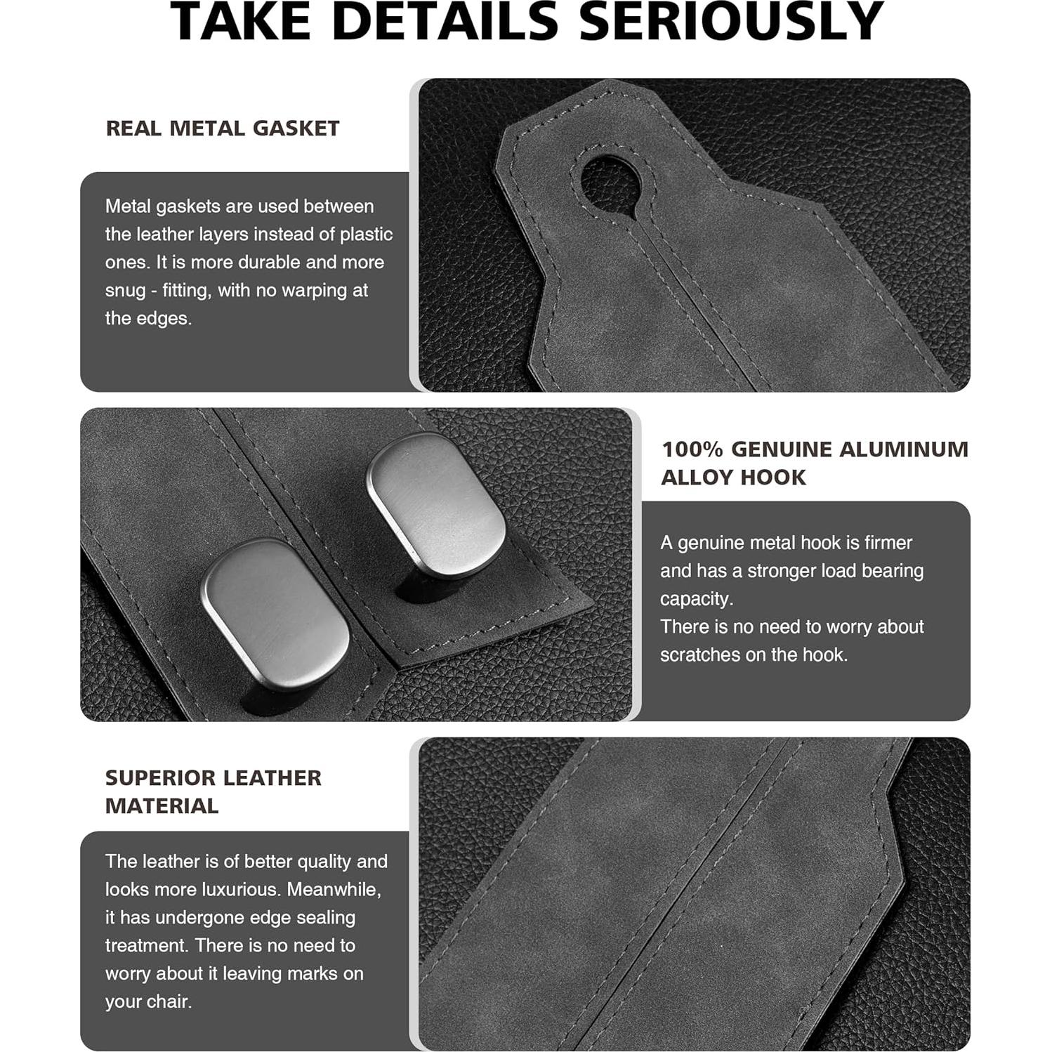 Ganchos para Reposacabezas MOBIKEY 4 Piezas Metal Gris