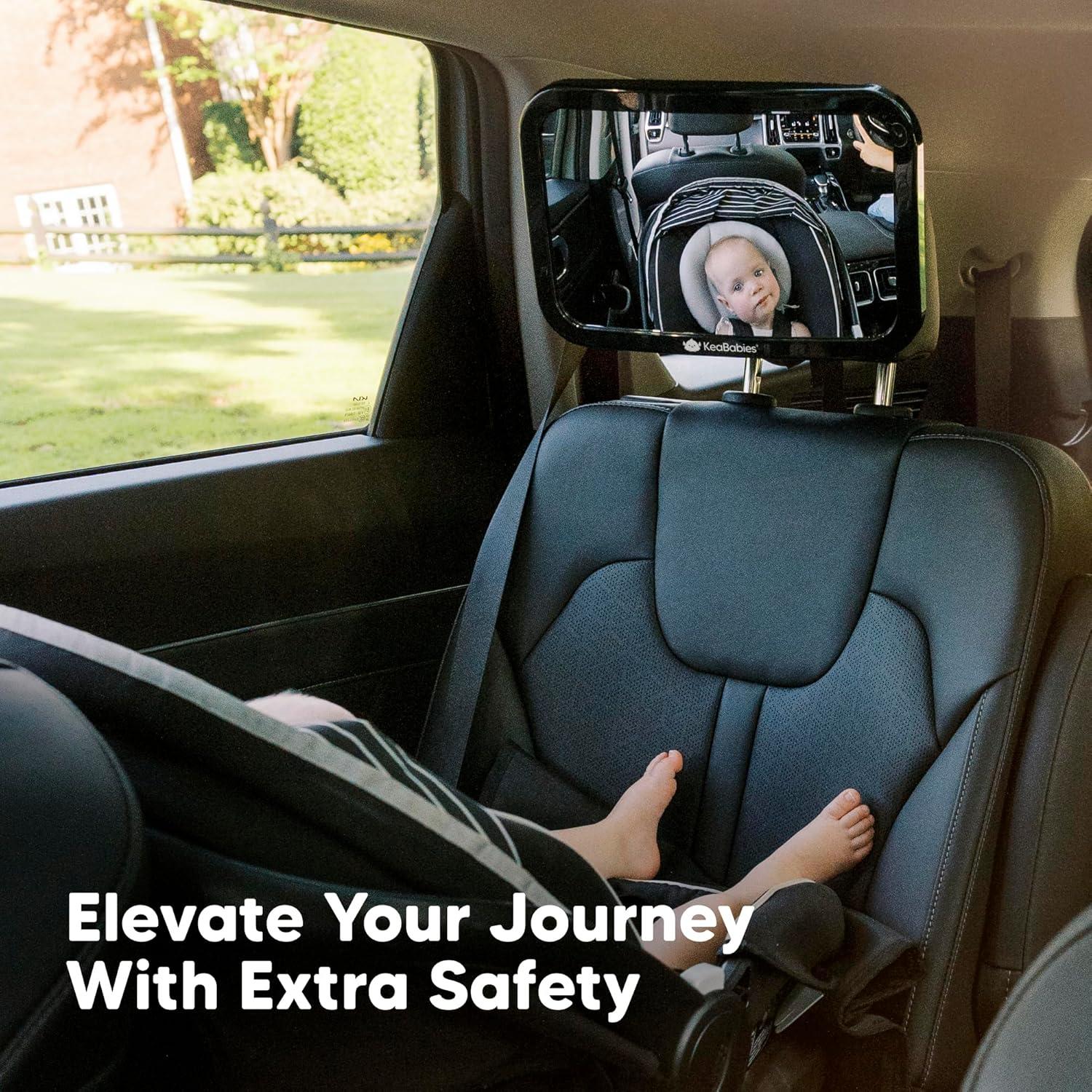 Espejo de Coche para Bebés KeaBabies Grande 360° Negro