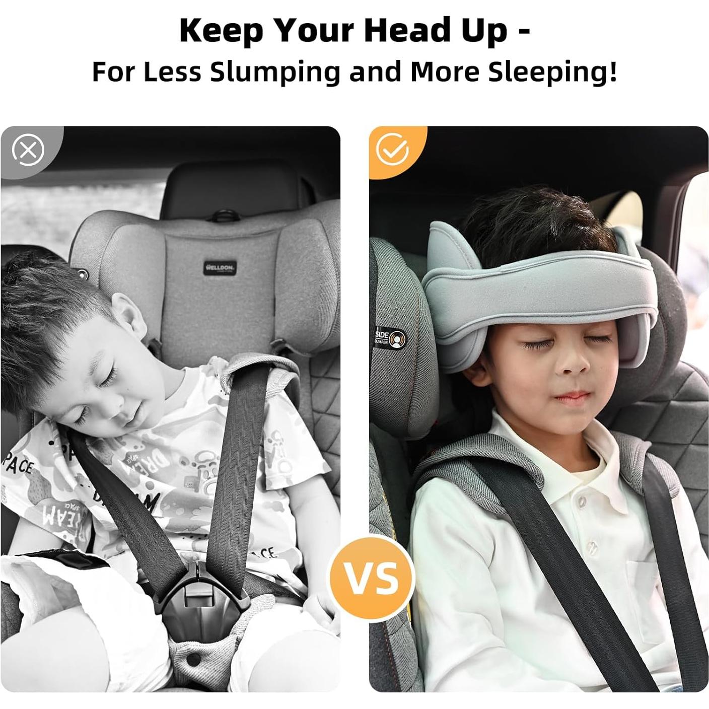 Soporte de Cabeza para Asiento de Auto Infantil Gris - Ajustable