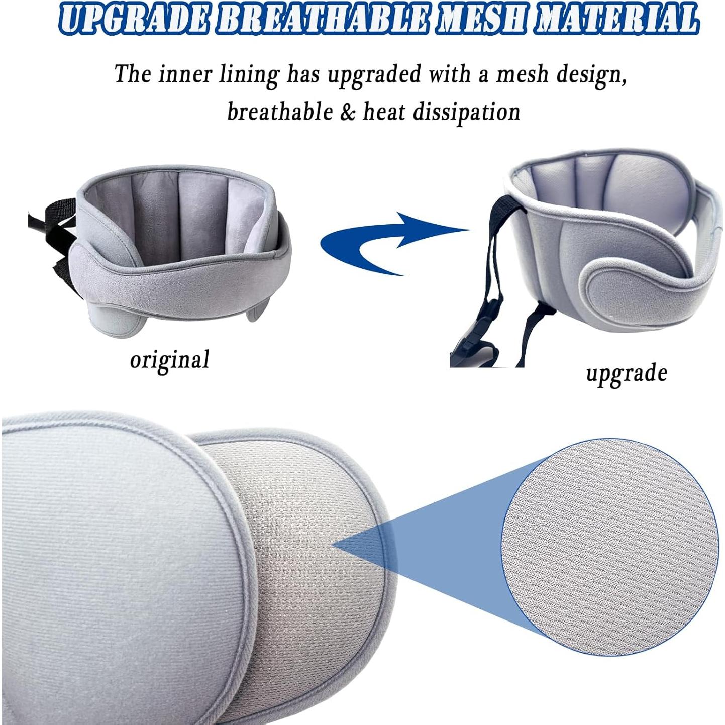 Soporte de Cabeza para Asiento de Auto Infantil Gris - Ajustable