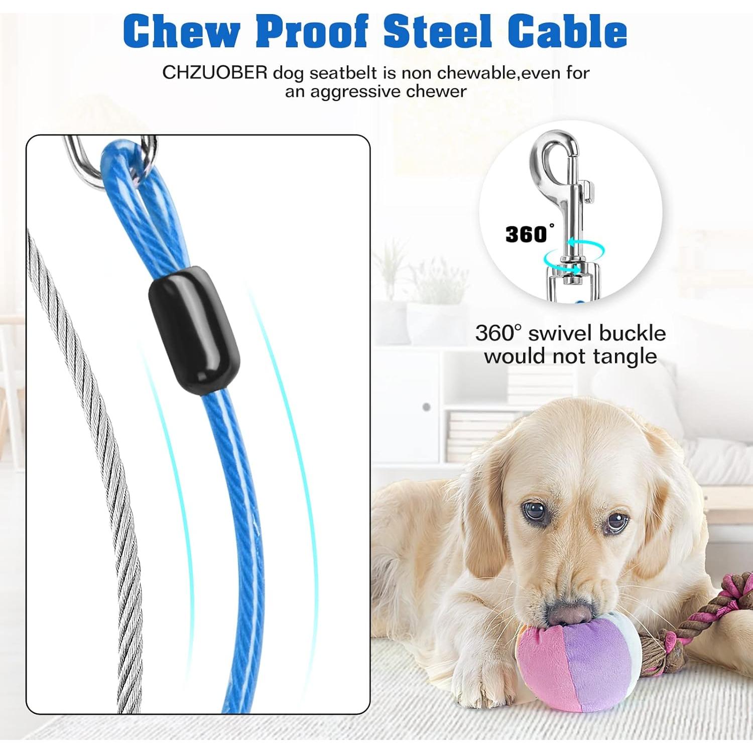 Cinturón de Seguridad para Perros CHZUOBER 2 en 1 Alta Resistencia