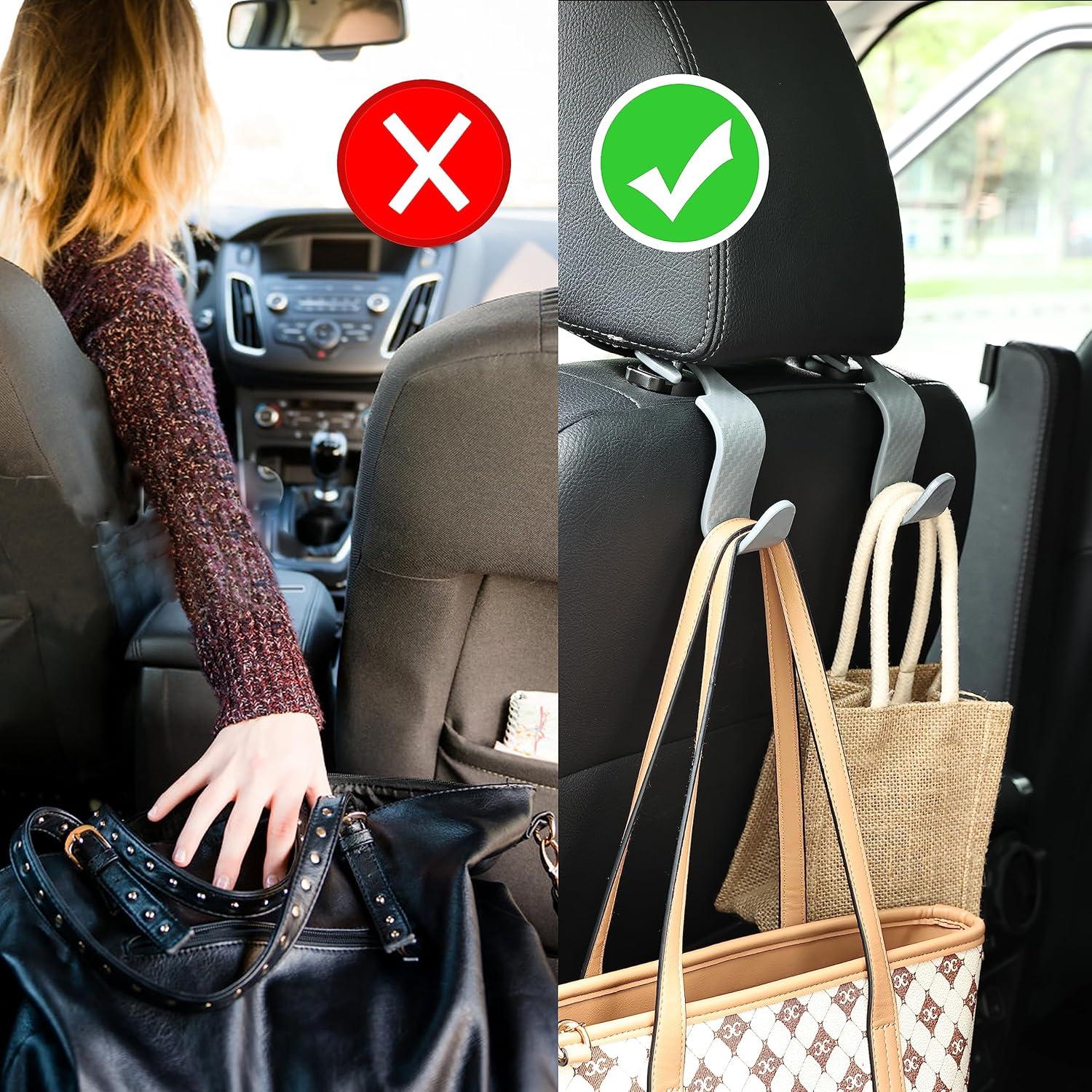 Gancho Organizador para Asiento de Coche Toiyason 4 Piezas Gris