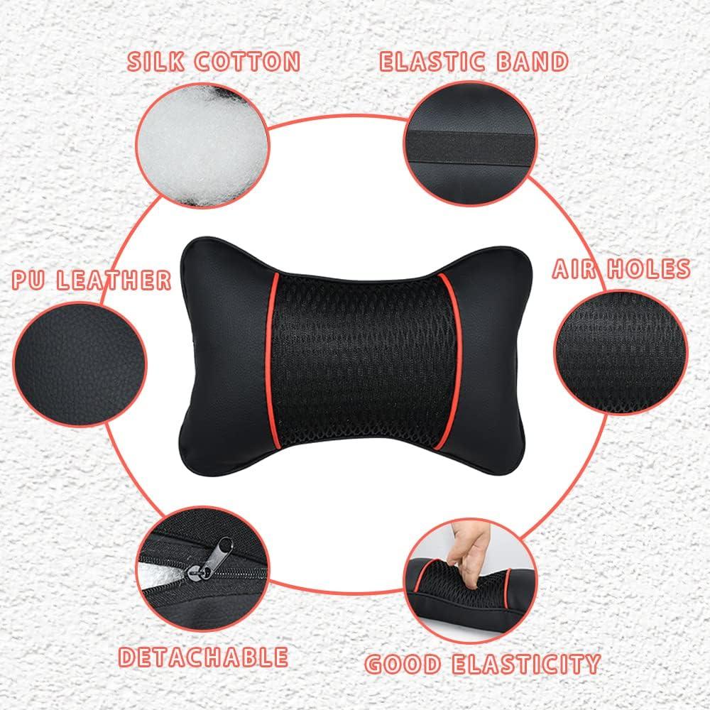 Almohada de Cuello VVHOOY 2 PCS Cuero Suave Universal