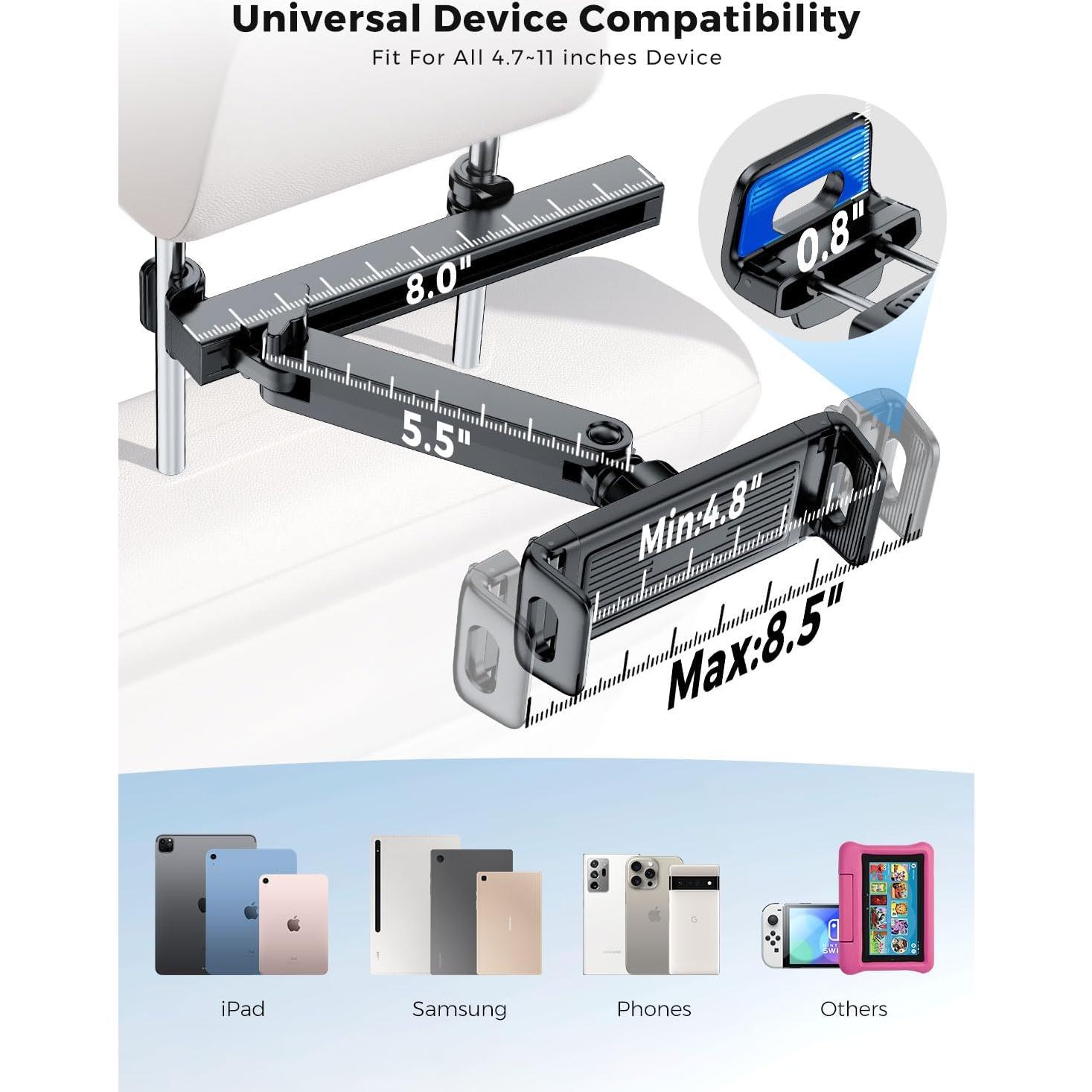 Soporte para Tableta eSamcore en Reposacabezas Coche 4.7-11"