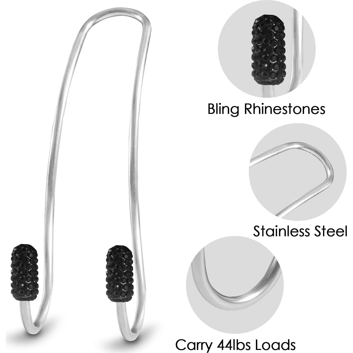 Ganchos de Reposacabezas de Coche Guoord 2 Pcs Negro