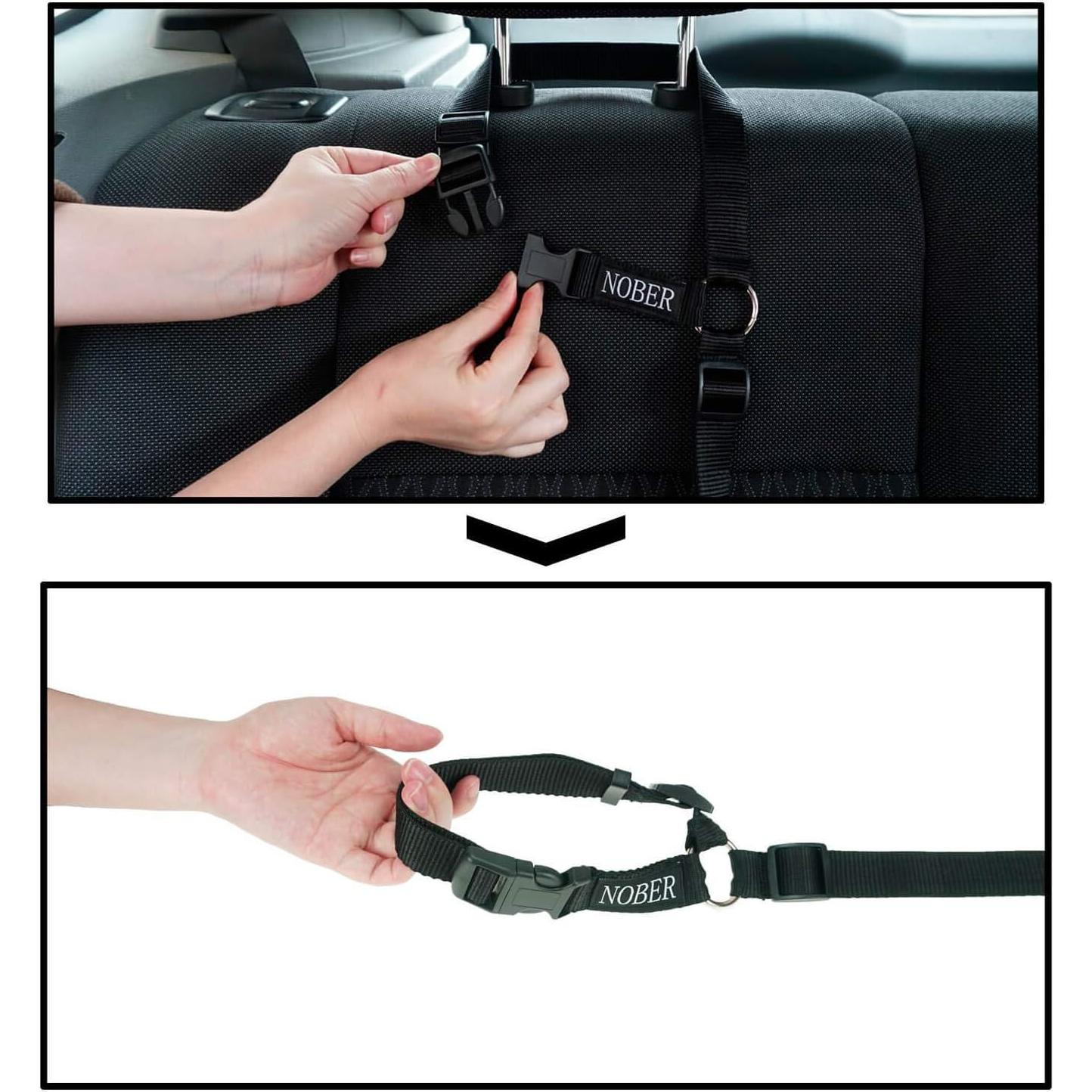 Cinturón de Seguridad para Mascotas Negro Ajustable 1 Paquete