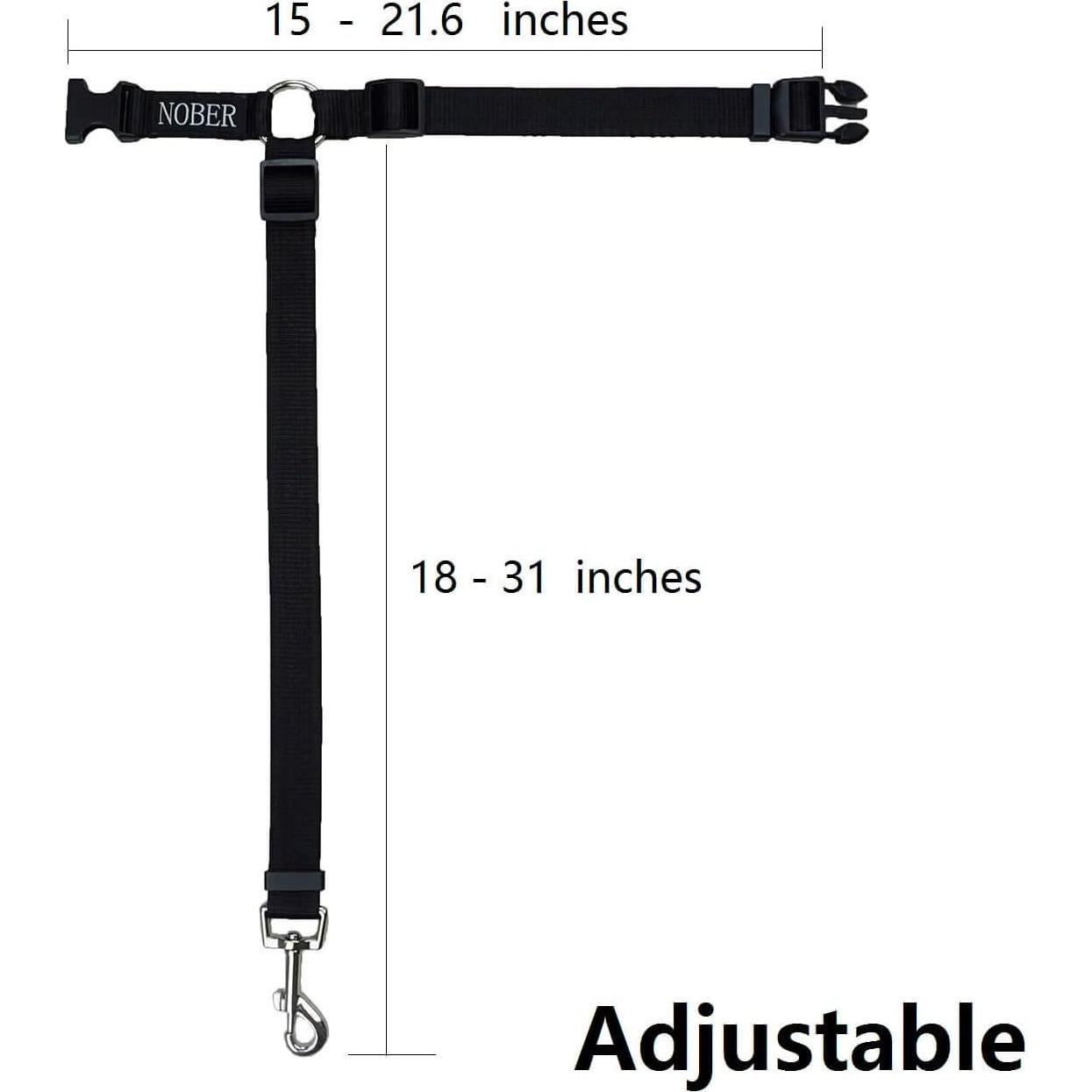 Cinturón de Seguridad para Mascotas Negro Ajustable 1 Paquete