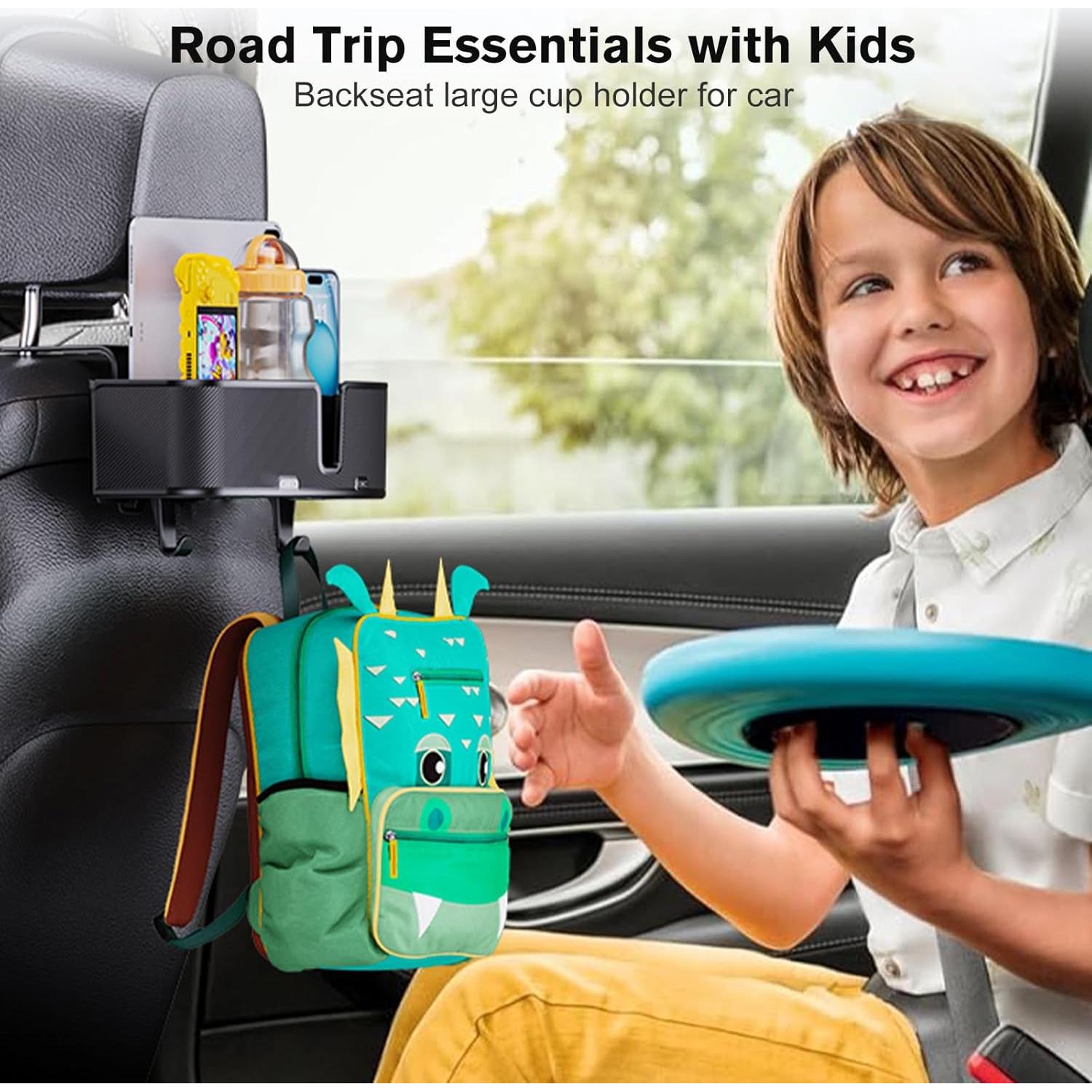 Soporte para Tazas en Reposacabezas MAGJIEYX - Organizador Negro