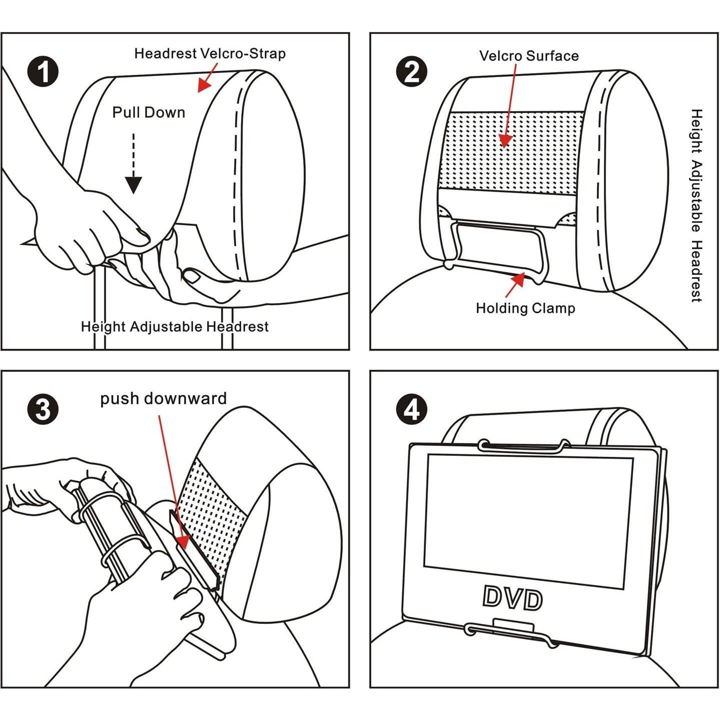 Soporte para Reposacabezas TFY para DVD Portátil 7-10"