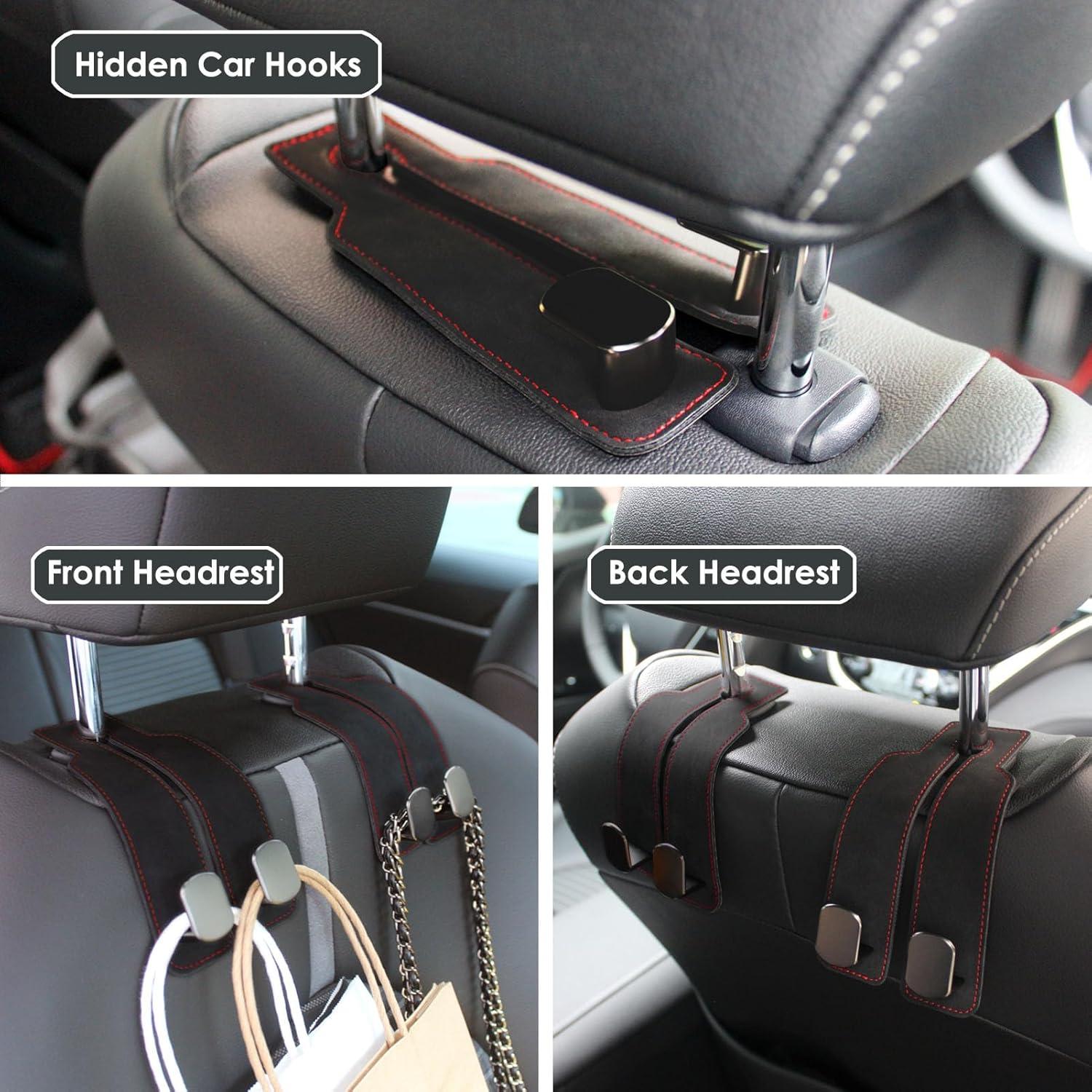 Gancho para bolso de coche DYREOOE - Doble gancho negro 2 unidades