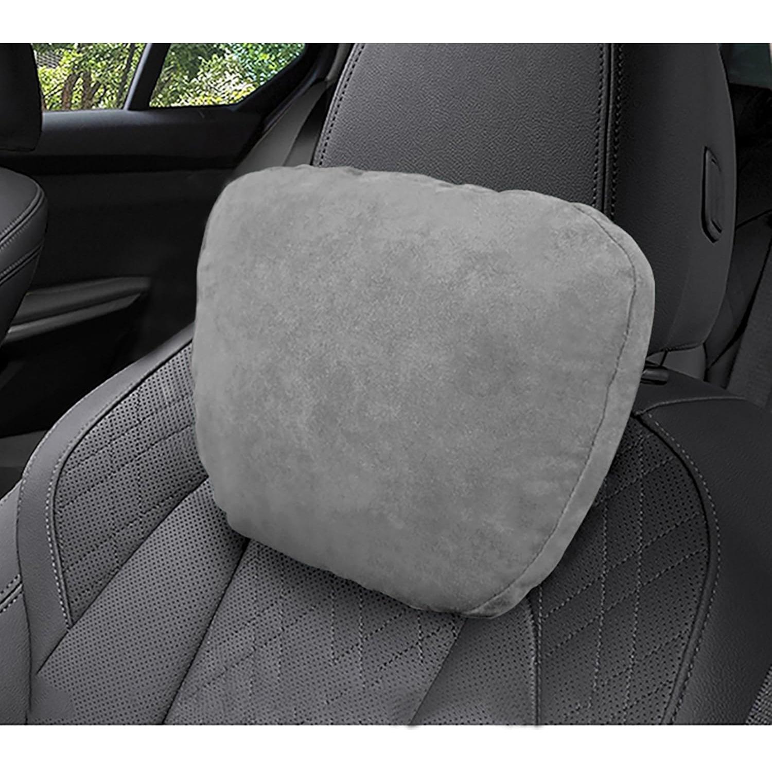 Almohadas de Cuello POKSRI para Coche 2 Pcs Gris Ajustables