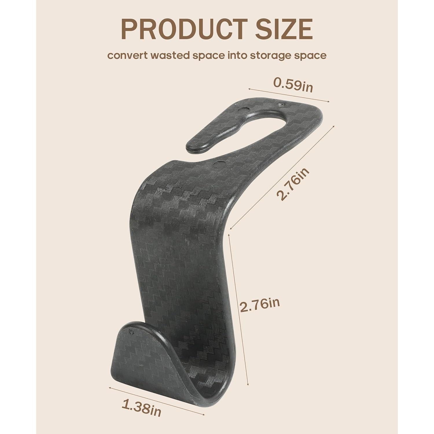 Paquete de 4 Ganchos para Reposacabezas de Coche bylikeho