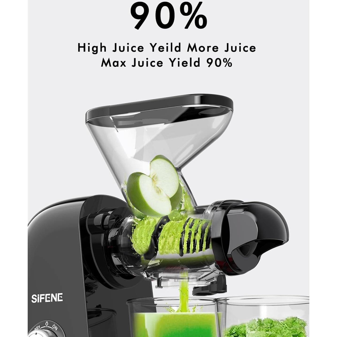 Exprimidor Lento SIFENE JS3304 280ml Negro Sin BPA