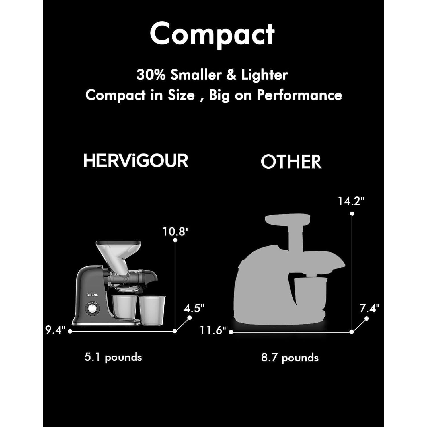 Exprimidor Lento SIFENE JS3304 280ml Negro Sin BPA