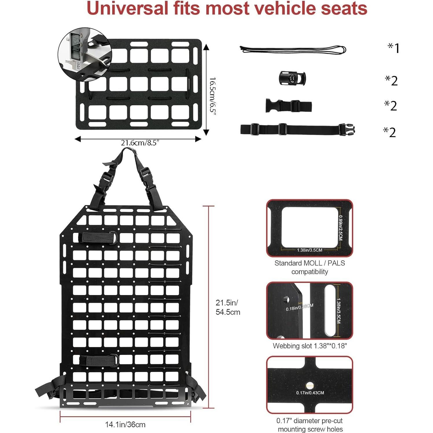 Panel Molle Táctico OEMASSIVE para Vehículos - Organizador