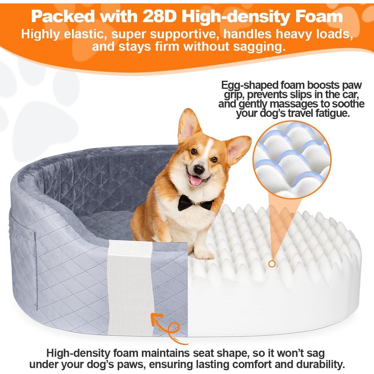 Asiento de Coche para Perros SIVEIS Grande Gris 65 cm