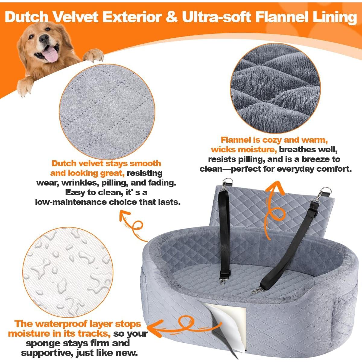 Asiento de Coche para Perros SIVEIS Grande Gris 65 cm